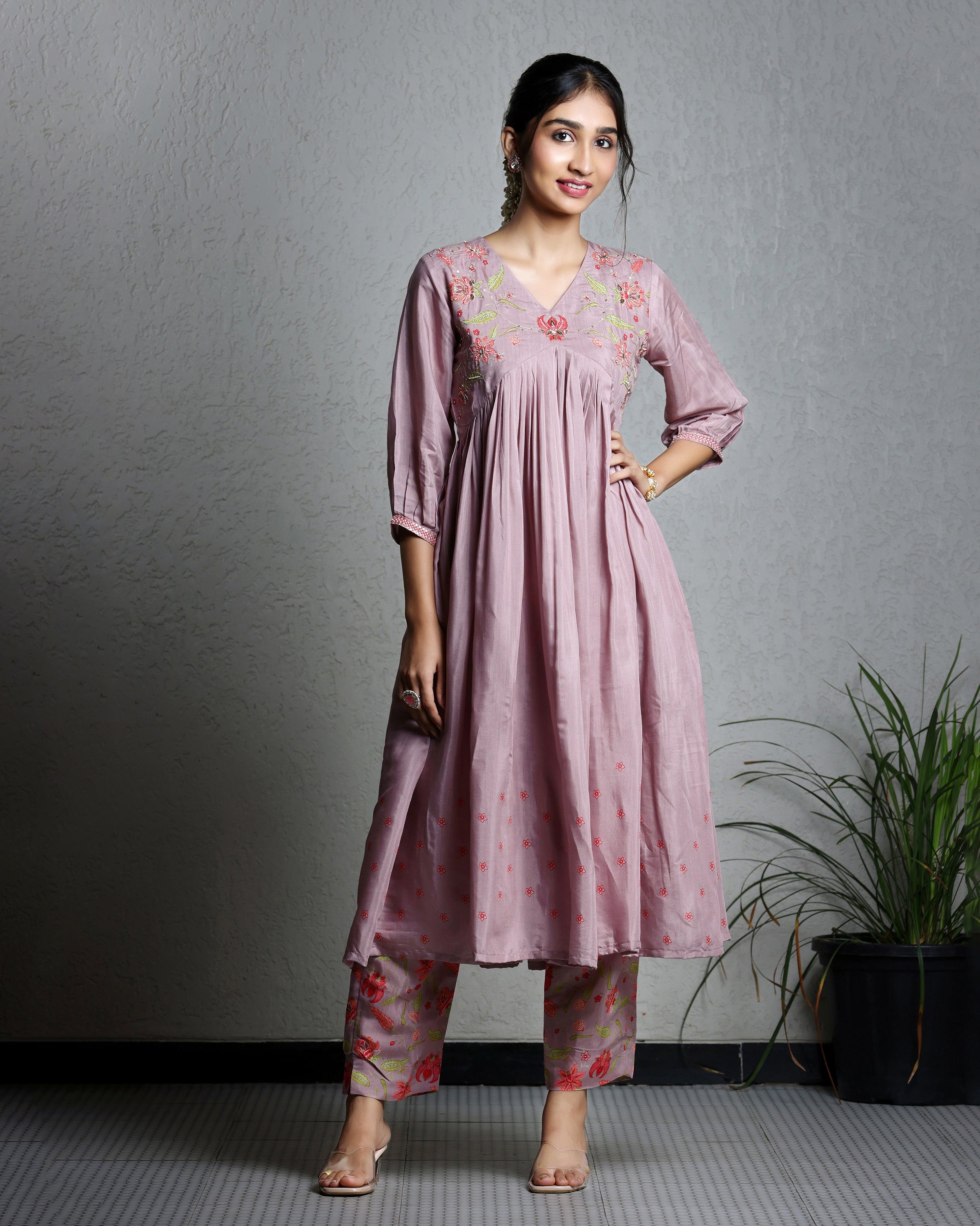 Flamingo Pink Kurta and Pant Set