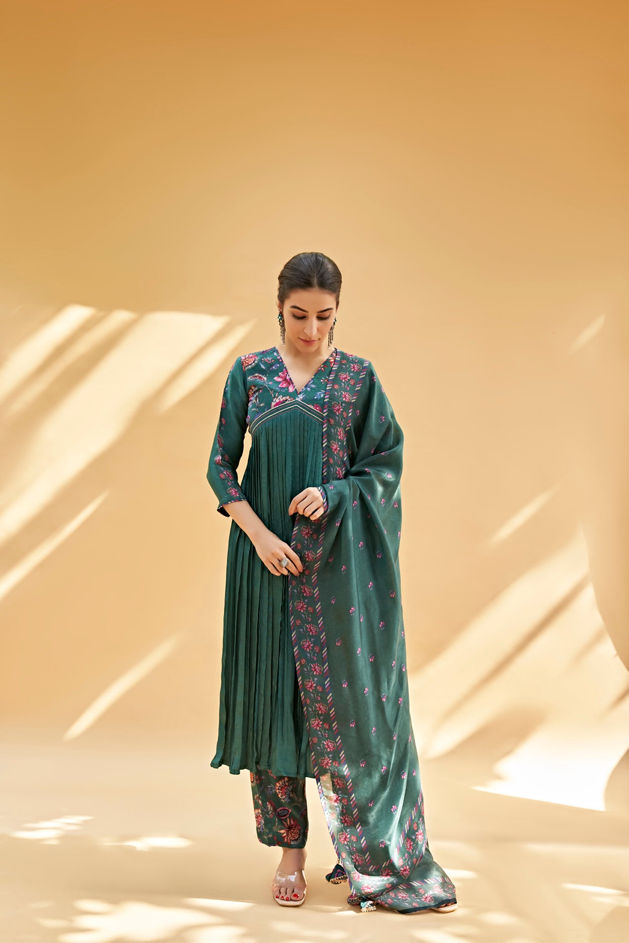 Pine - Green 3 Piece Flared Suit