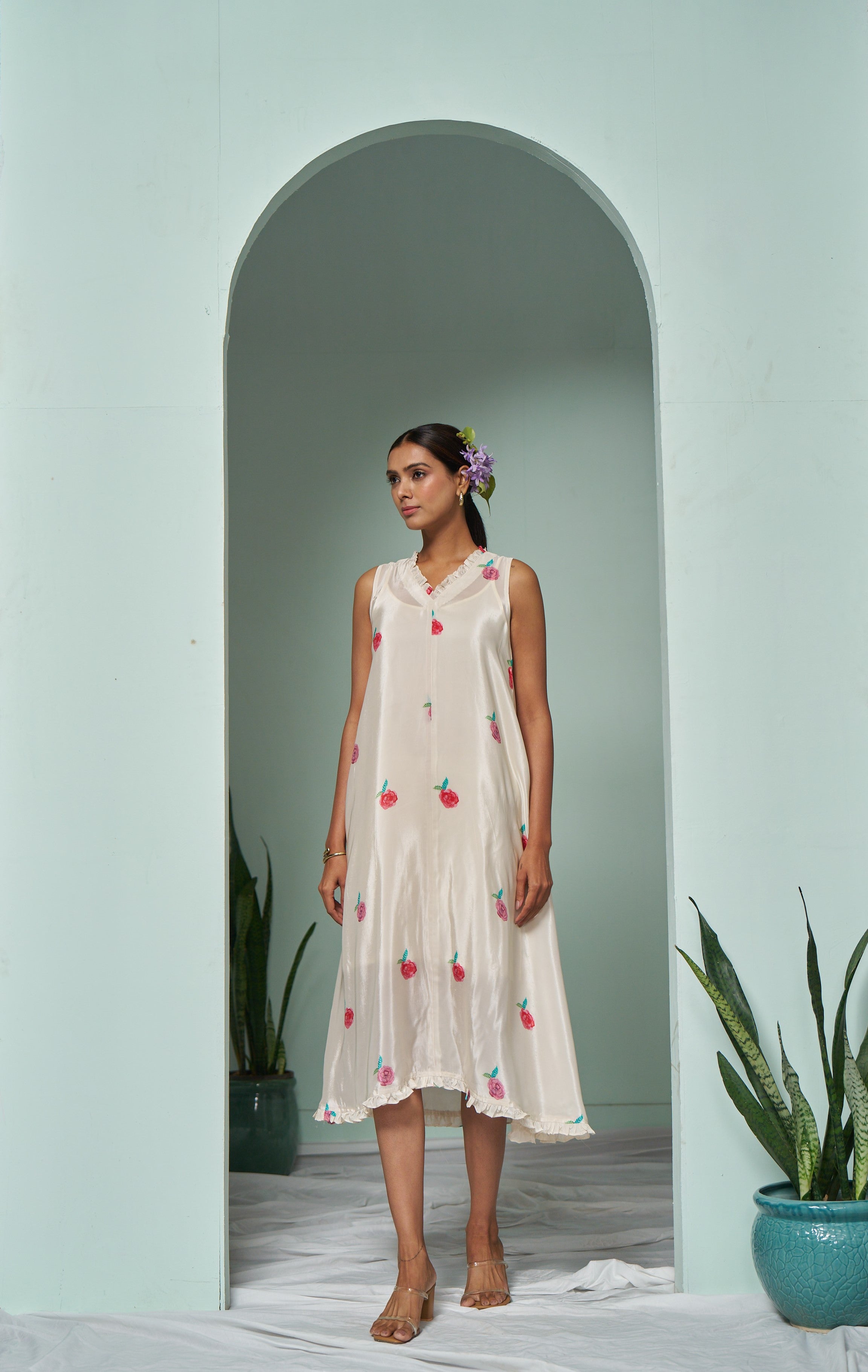 Pearl White A-line Dress