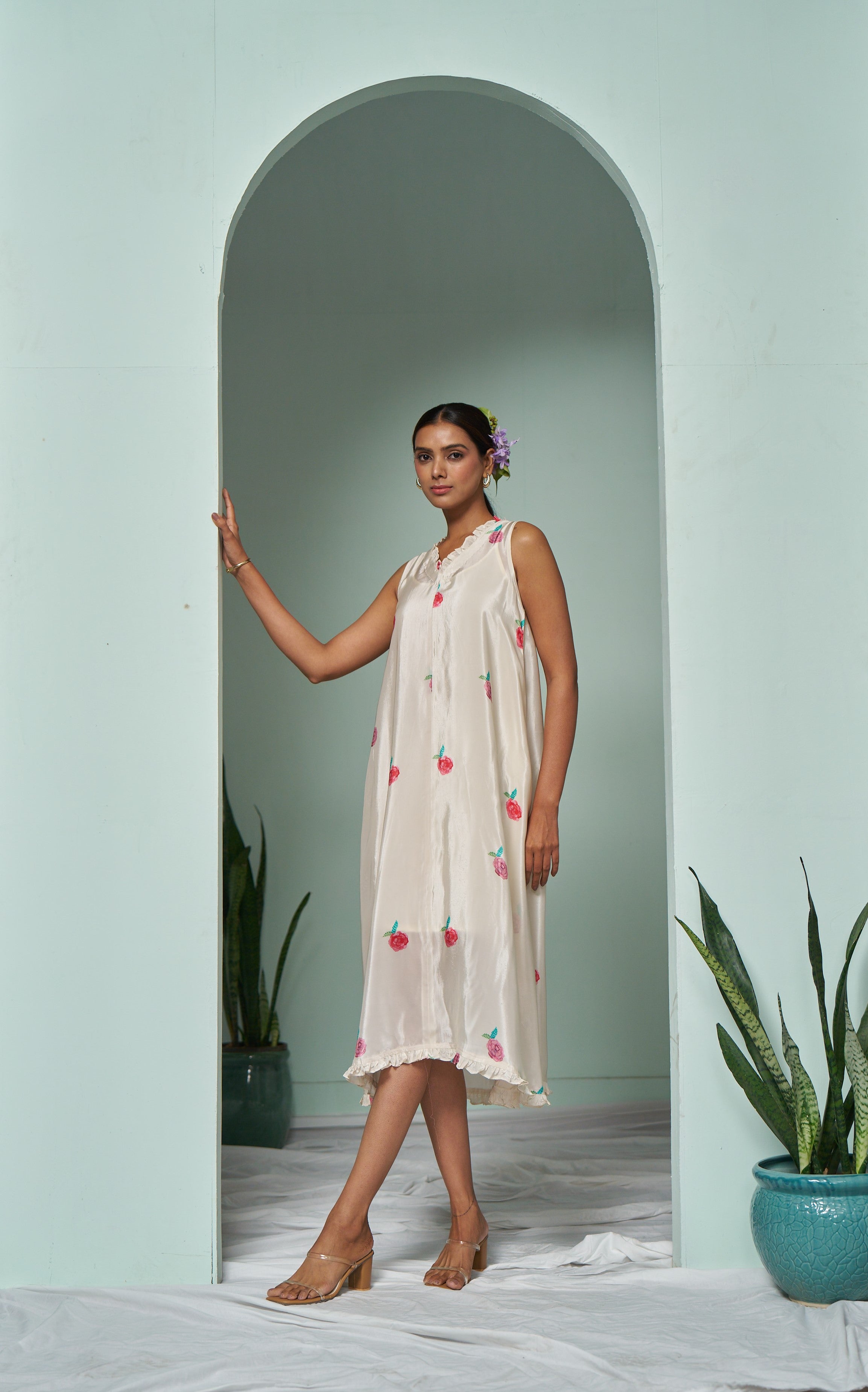 Pearl White A-line Dress