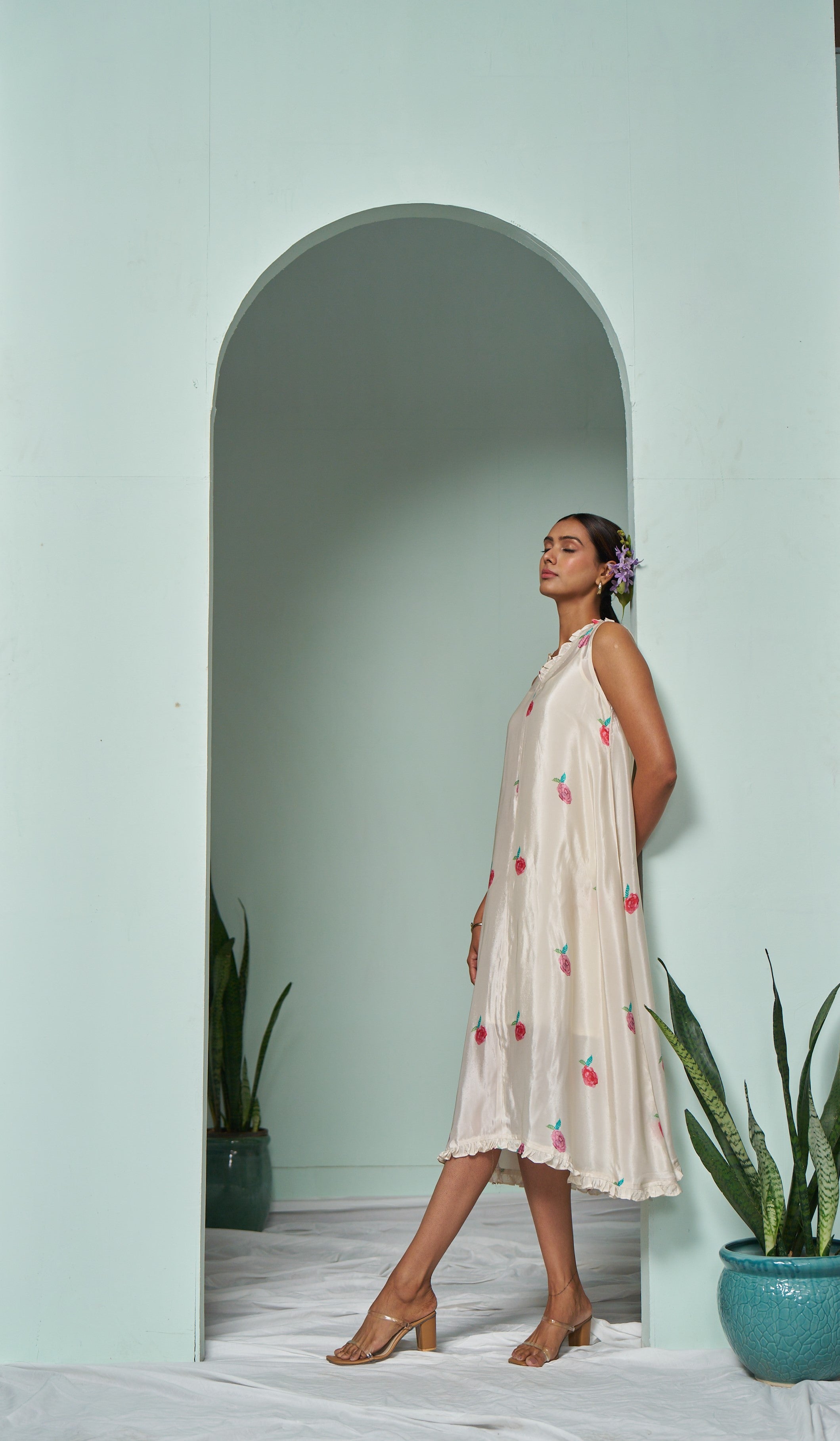 Pearl White A-line Dress