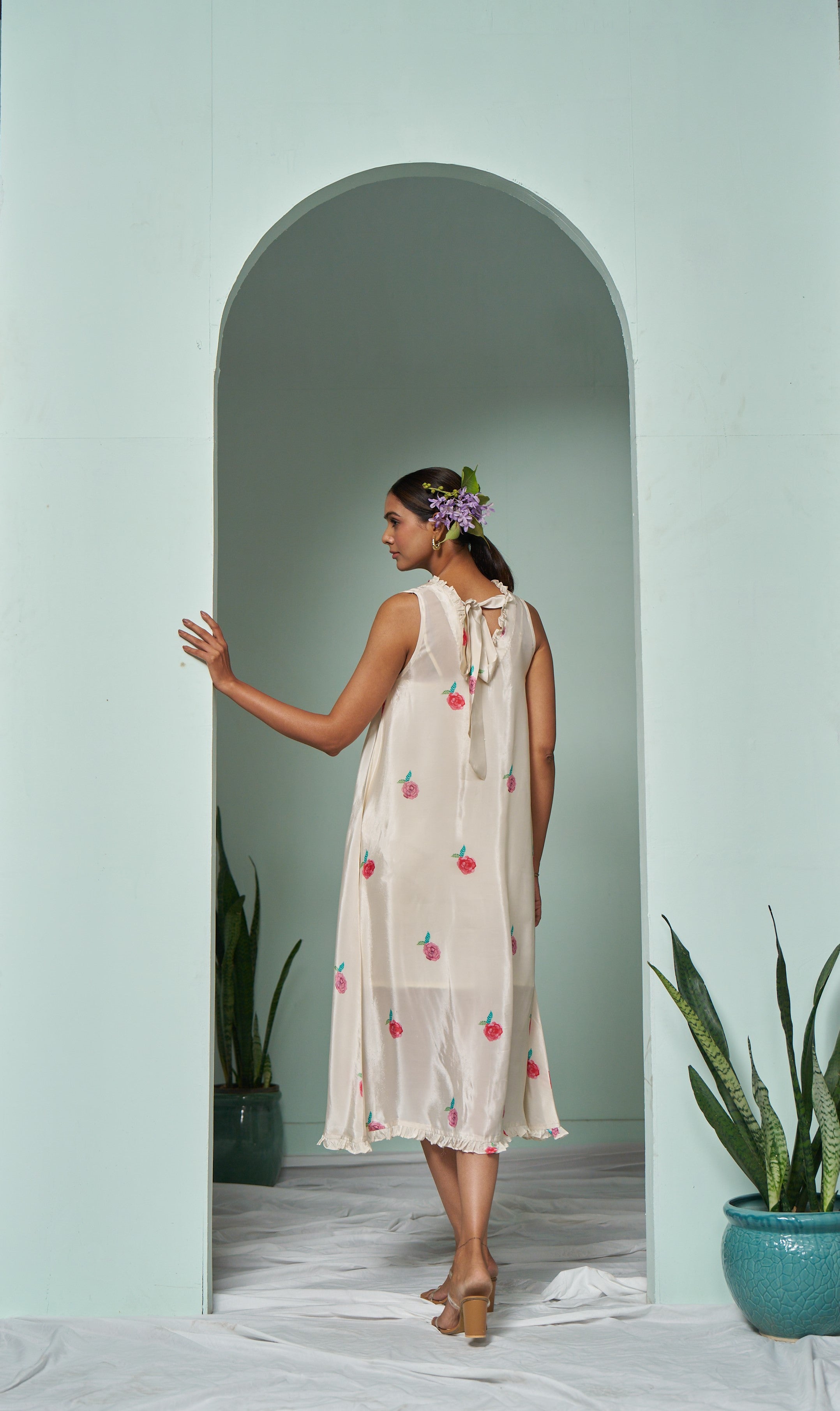 Pearl White A-line Dress