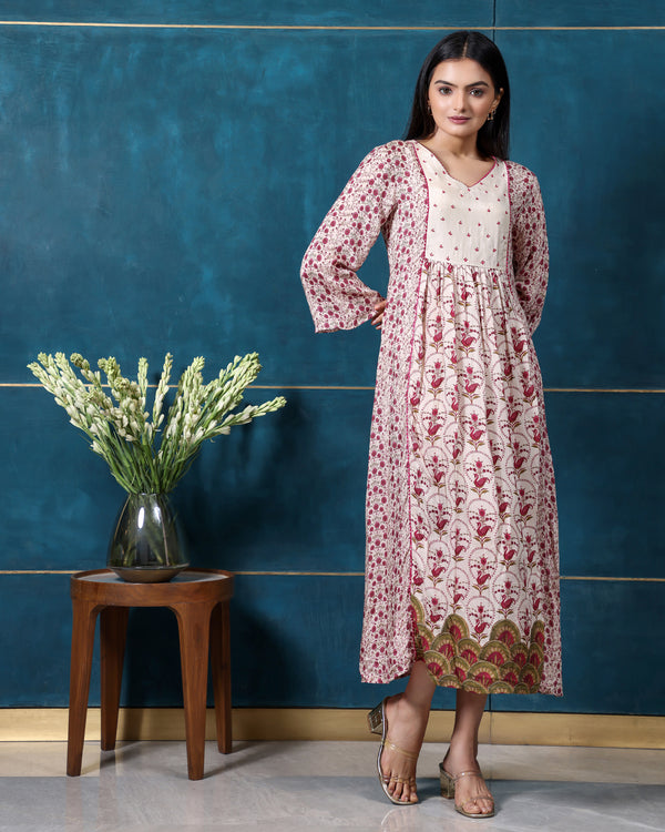 Mayuri - Beige Printed Kurta