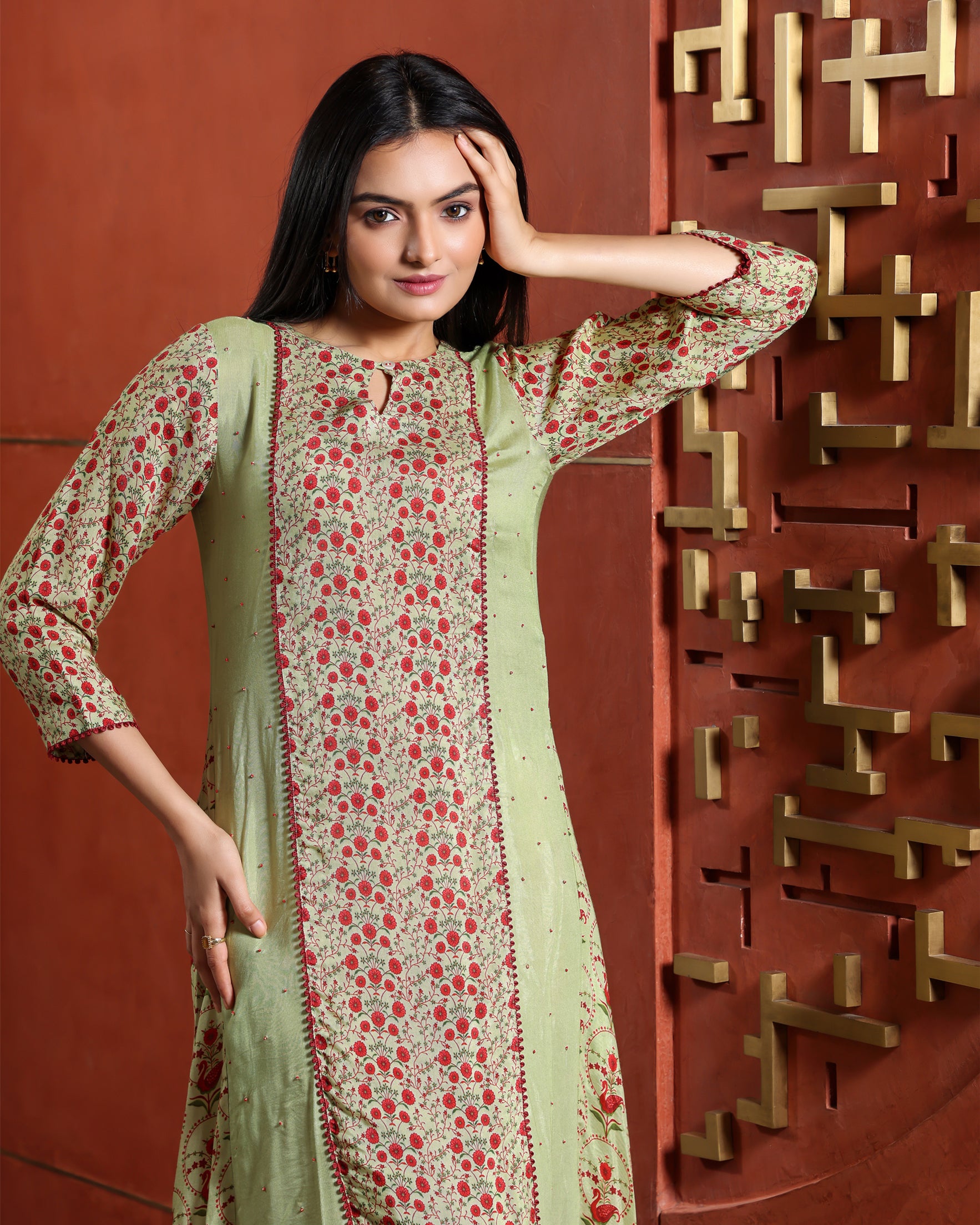Mayuri - Trail Cut Mint Dress