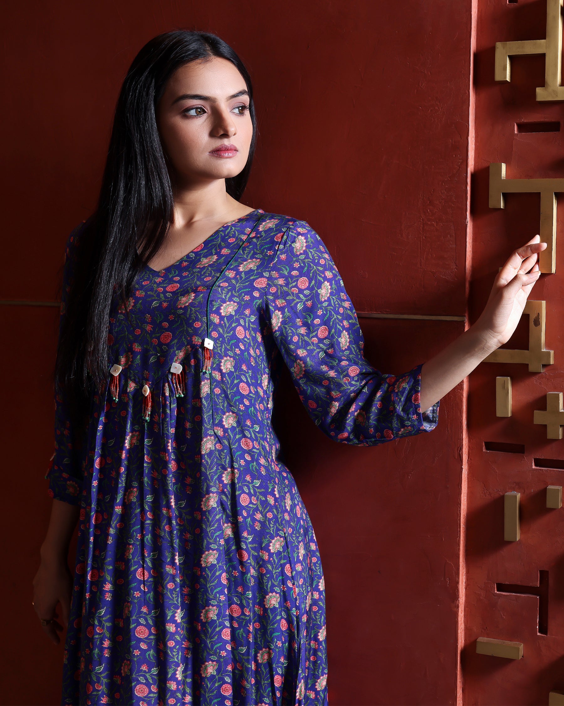 Floral Jaal Patterned Dress