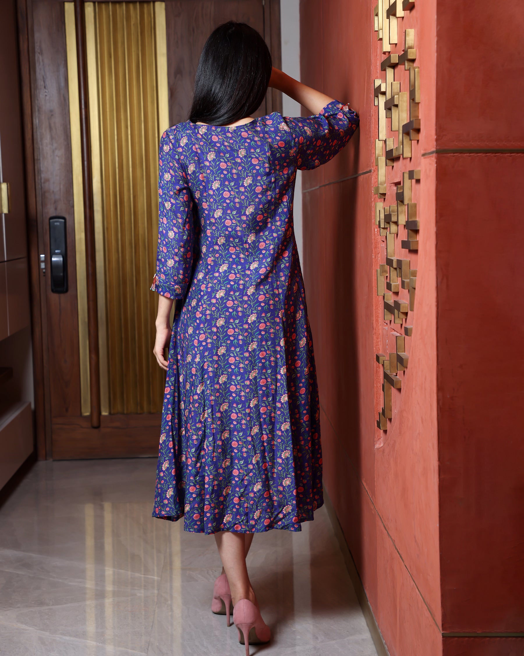Floral Jaal Patterned Dress