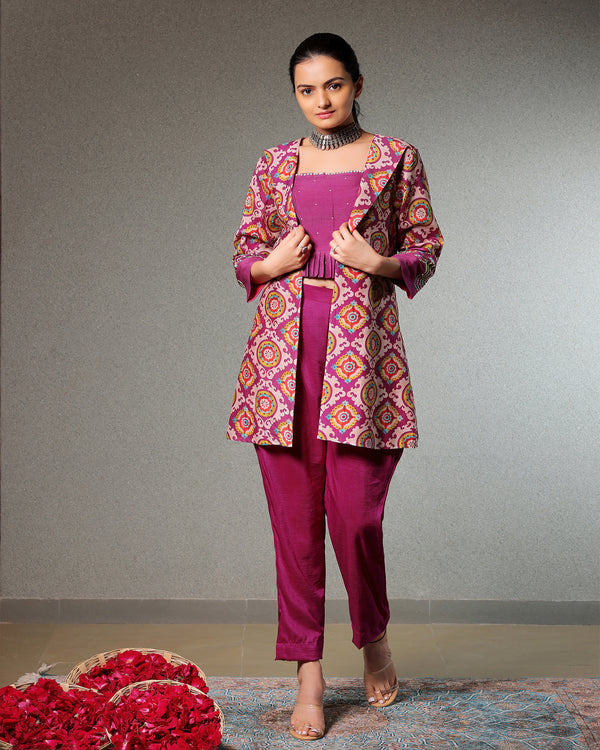 Taskeen 3 Pcs Set With Printed Jacket