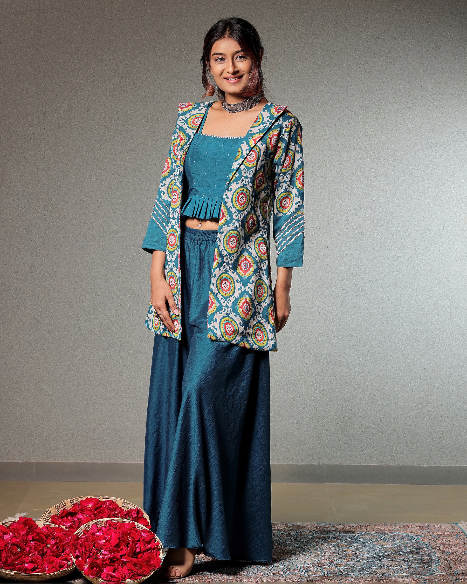 Taskeen 3 Pcs Set With Printed Jacket