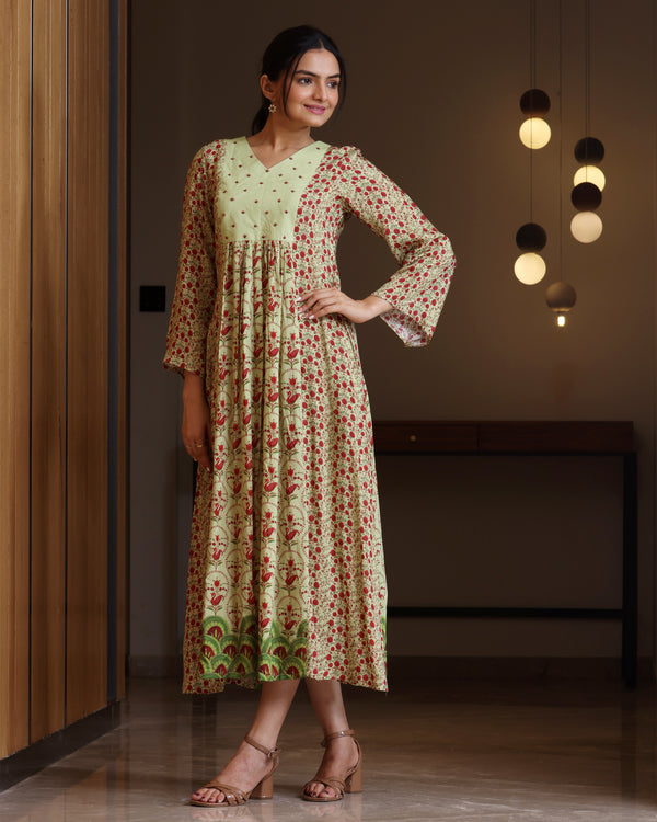 Mayuri - Mint Green Printed Kurta