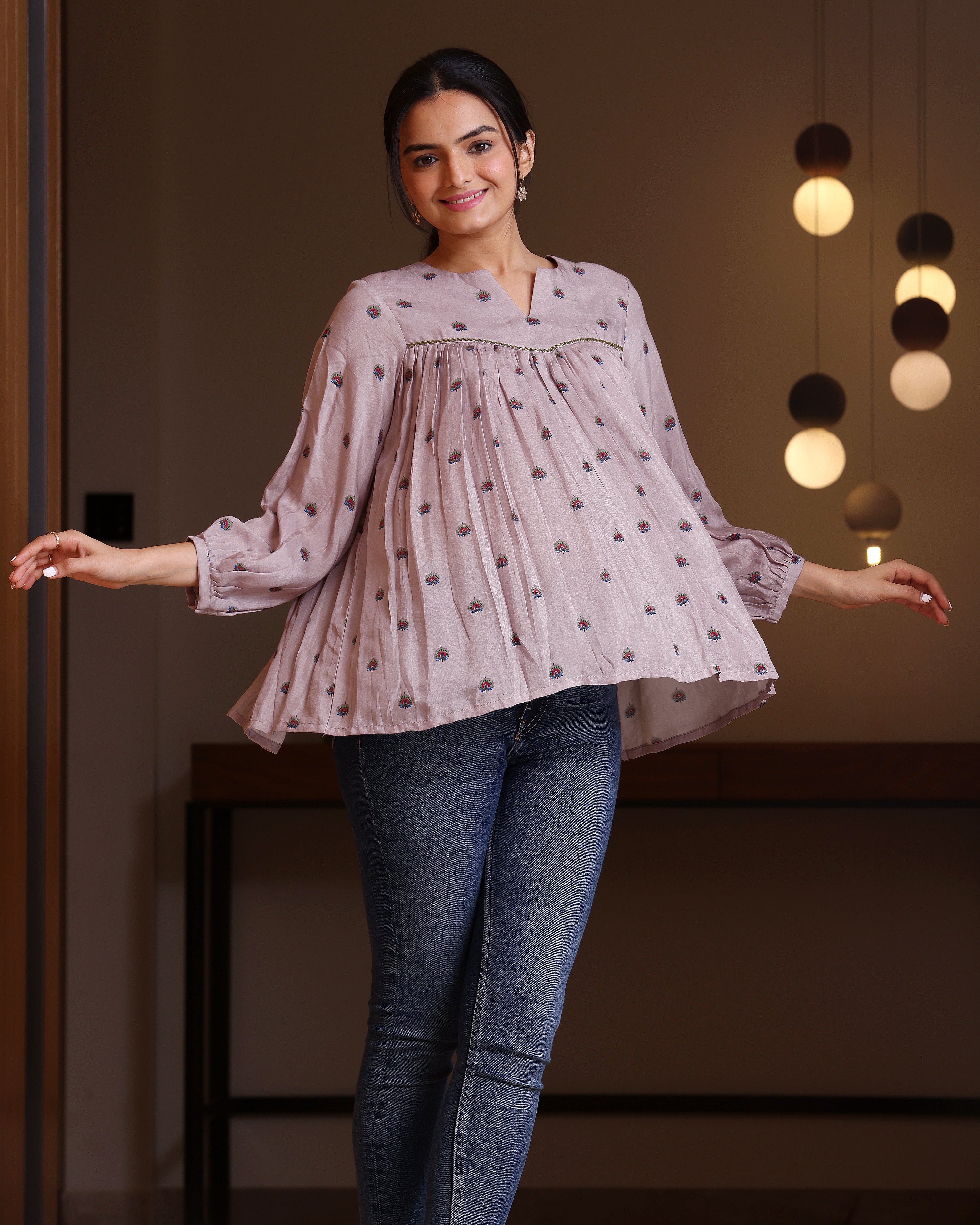 Mayura - Onion Pink Flared Top