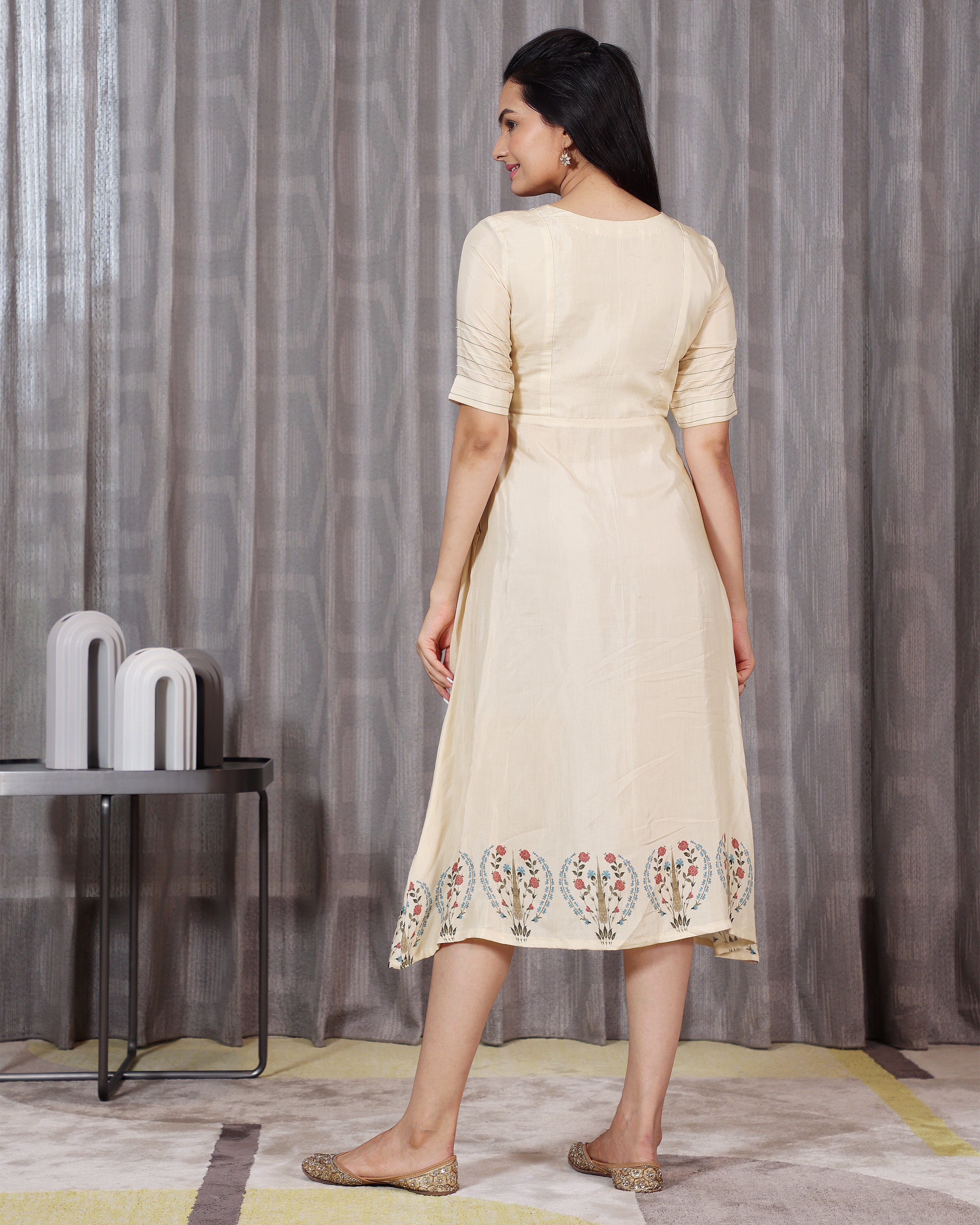 Noor - Beige Midi Dress