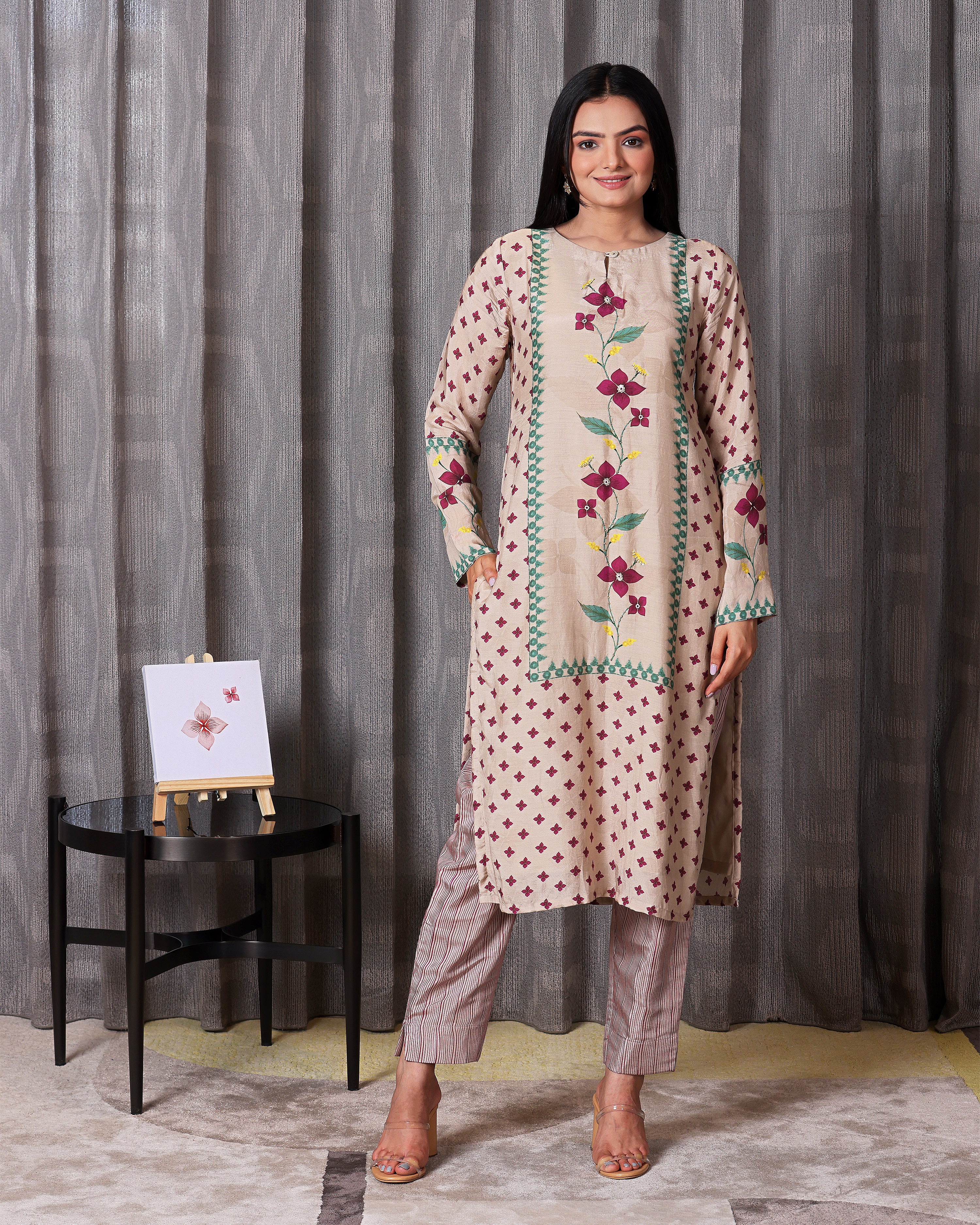 Nargis - Beige Kurta Set