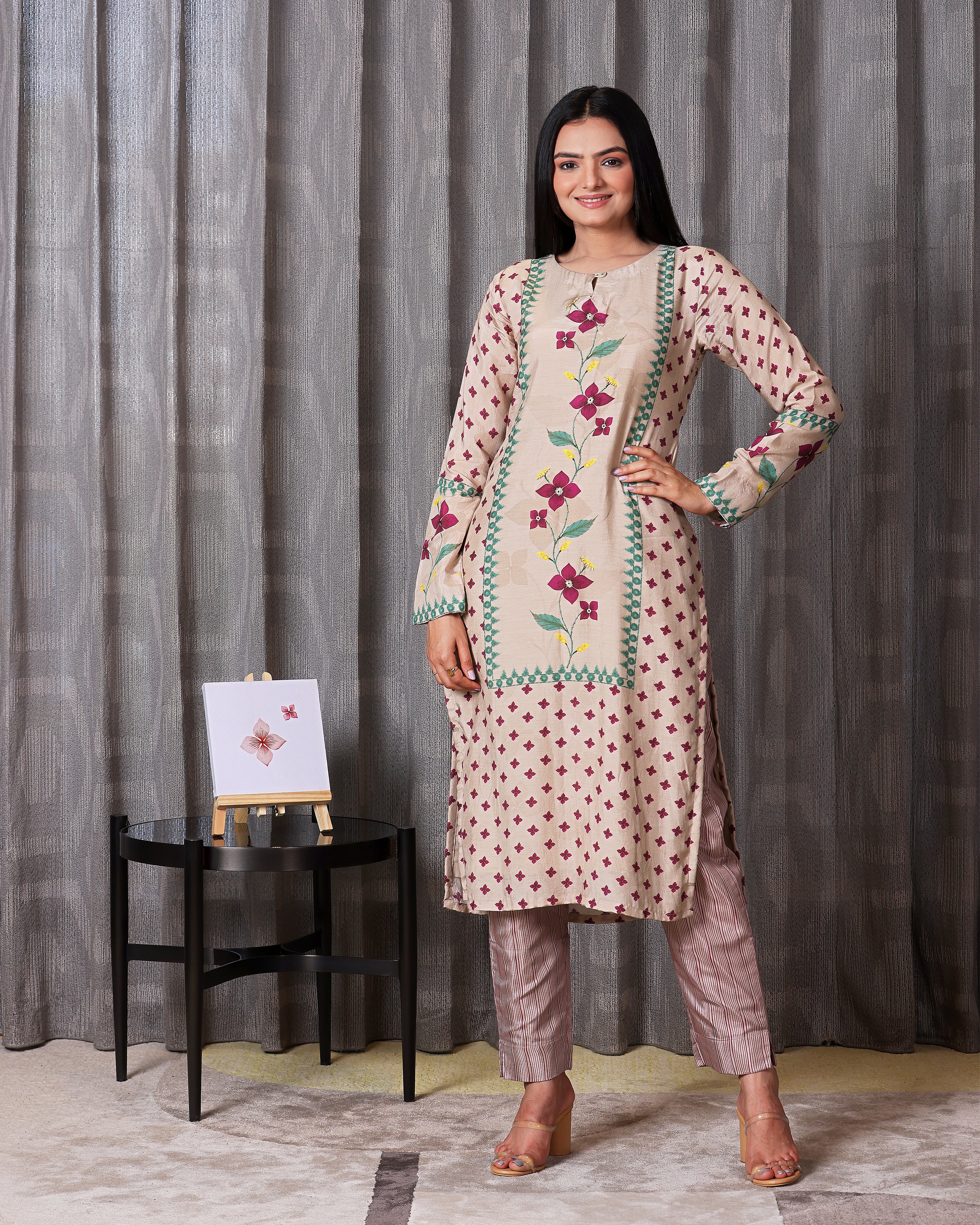 Nargis - Beige Kurta Set