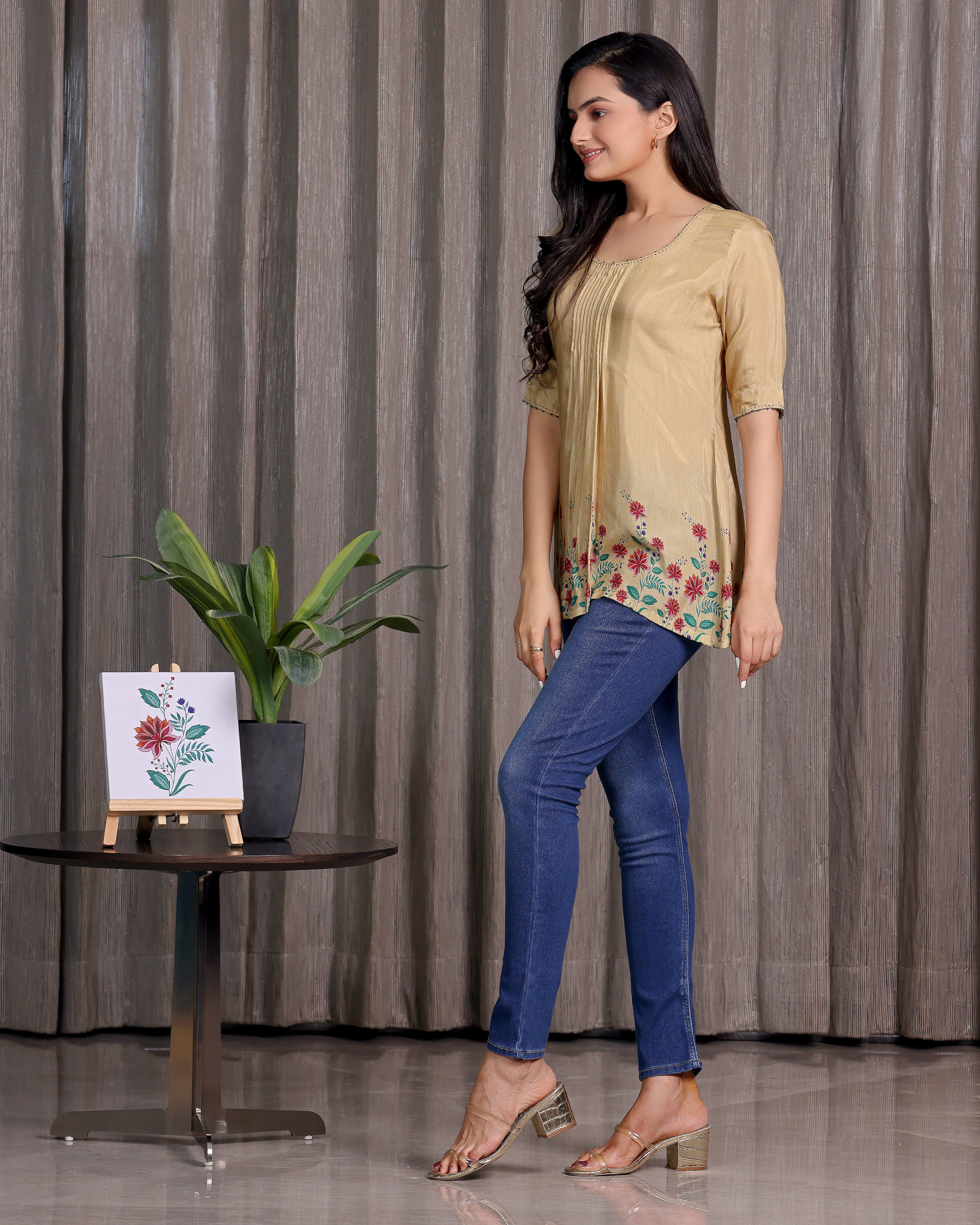 Kusum - Golden Beige Tunic