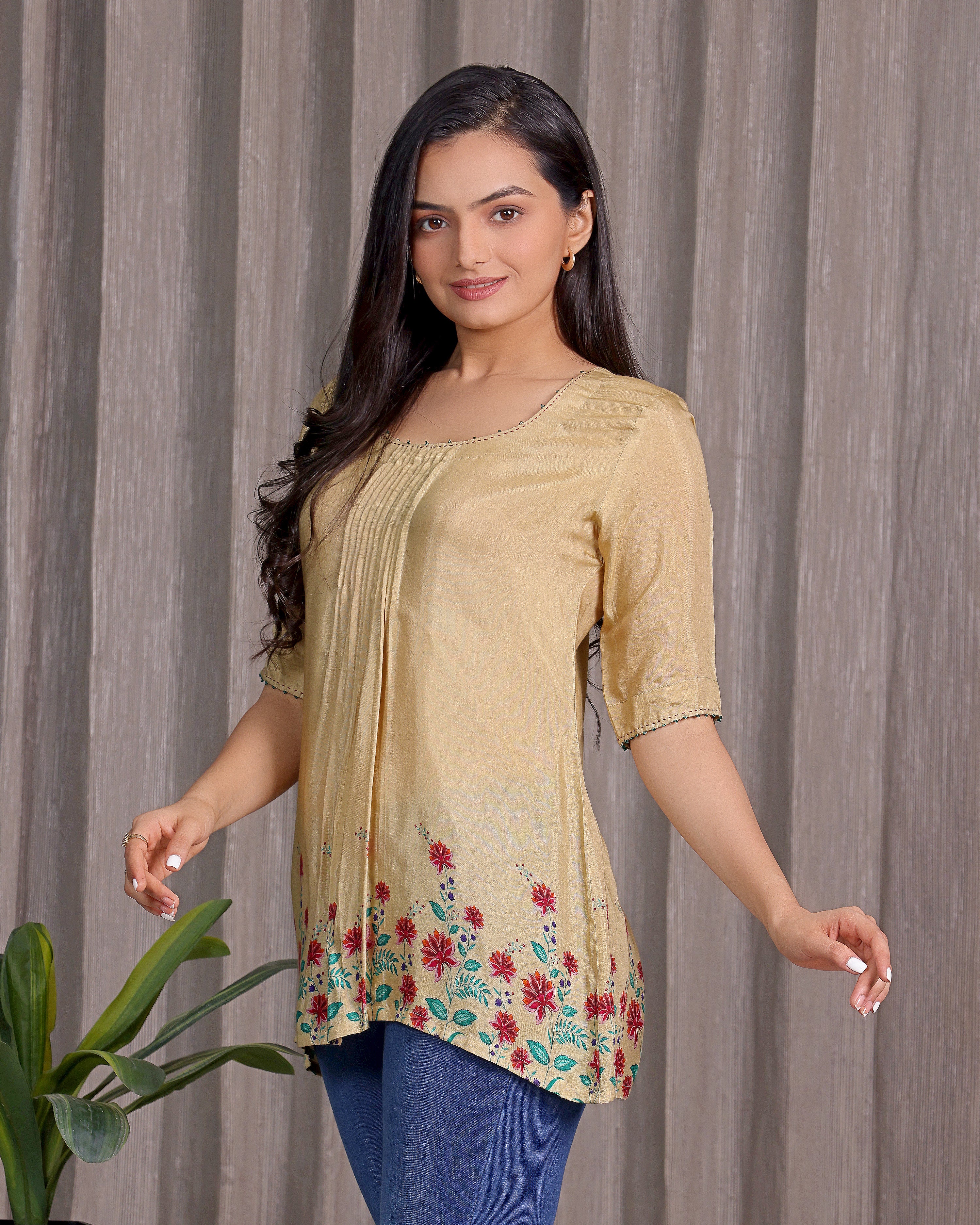 Kusum - Golden Beige Tunic