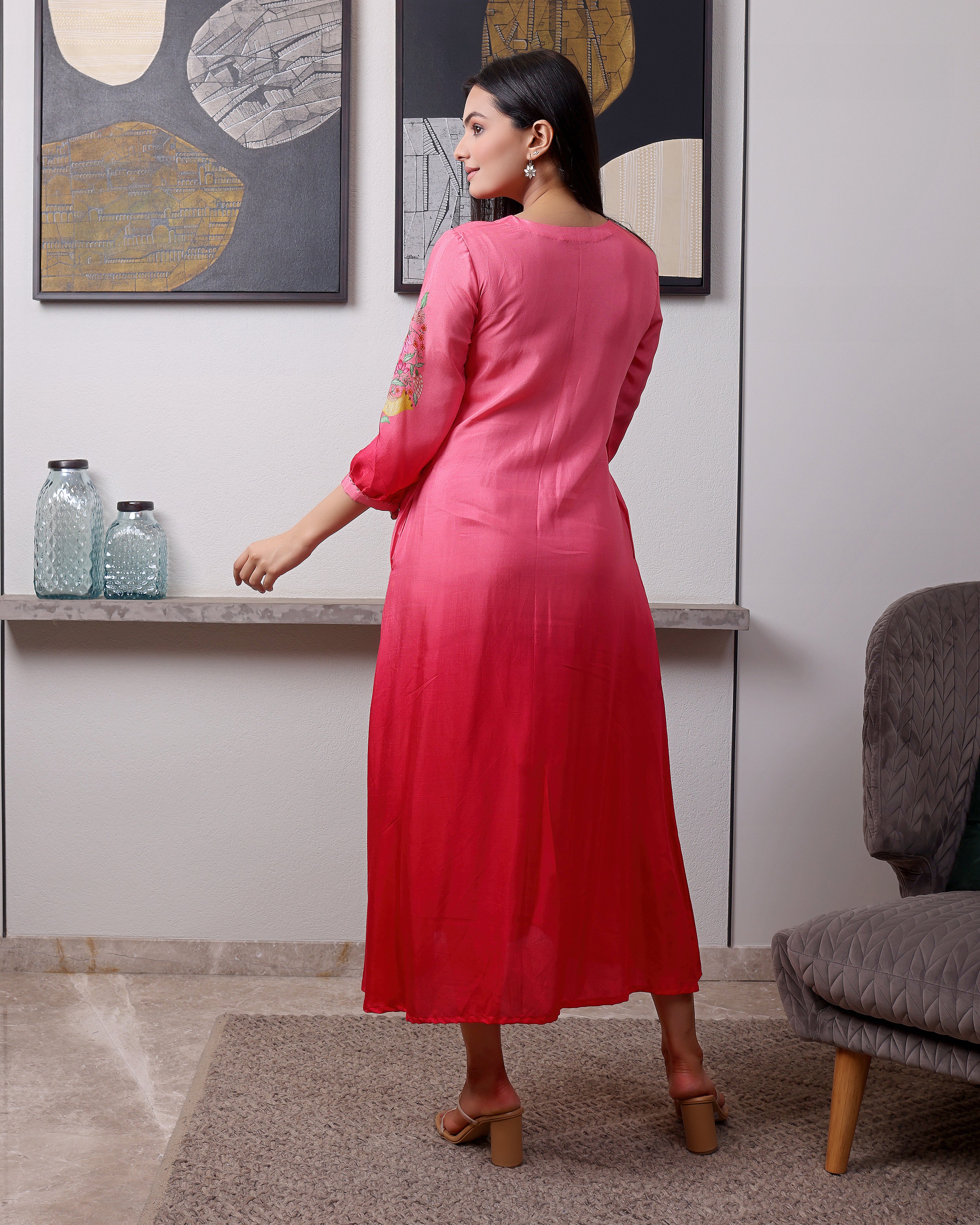 Chidiya - Royal Pink Flared Dress