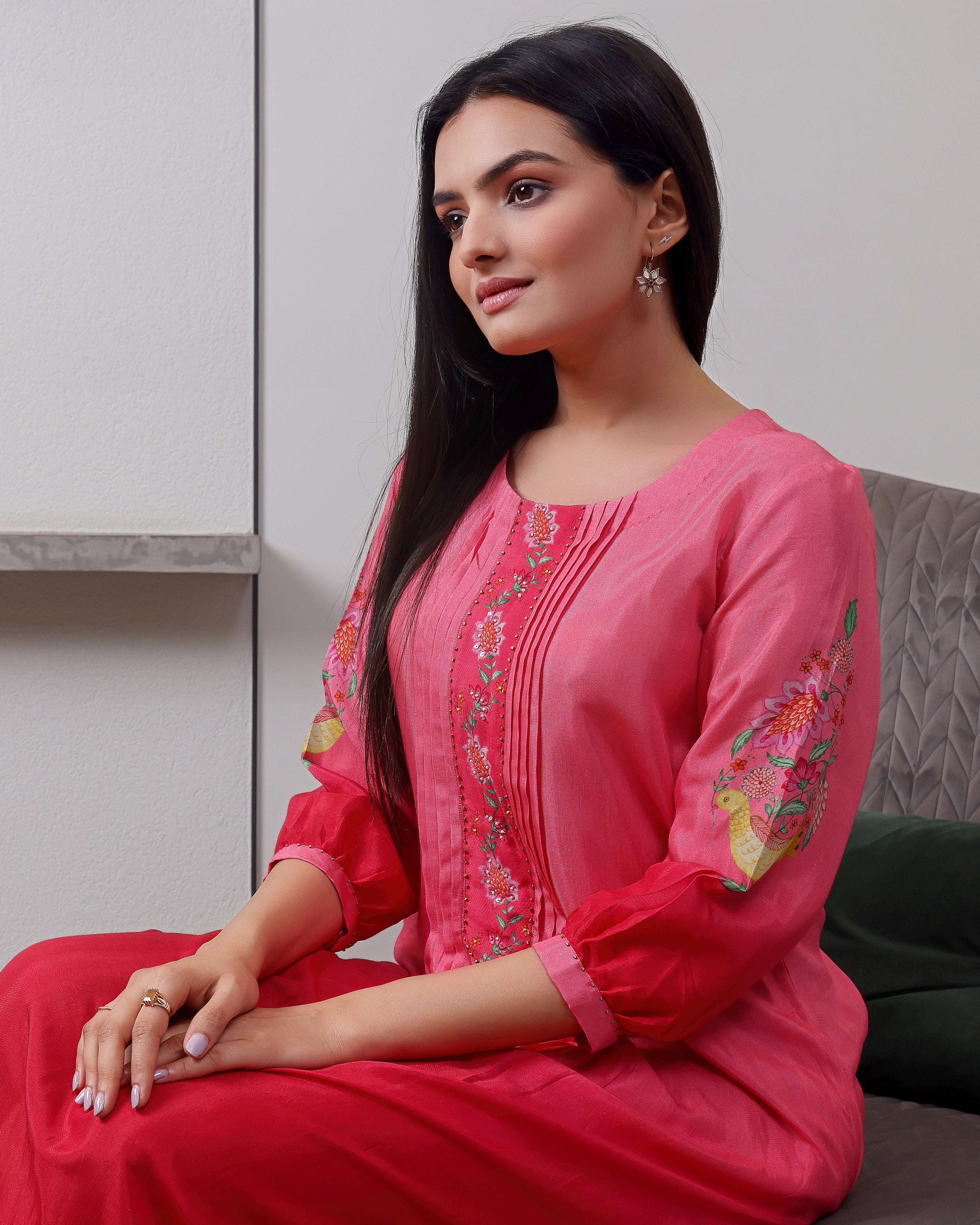 Chidiya - Royal Pink Flared Dress