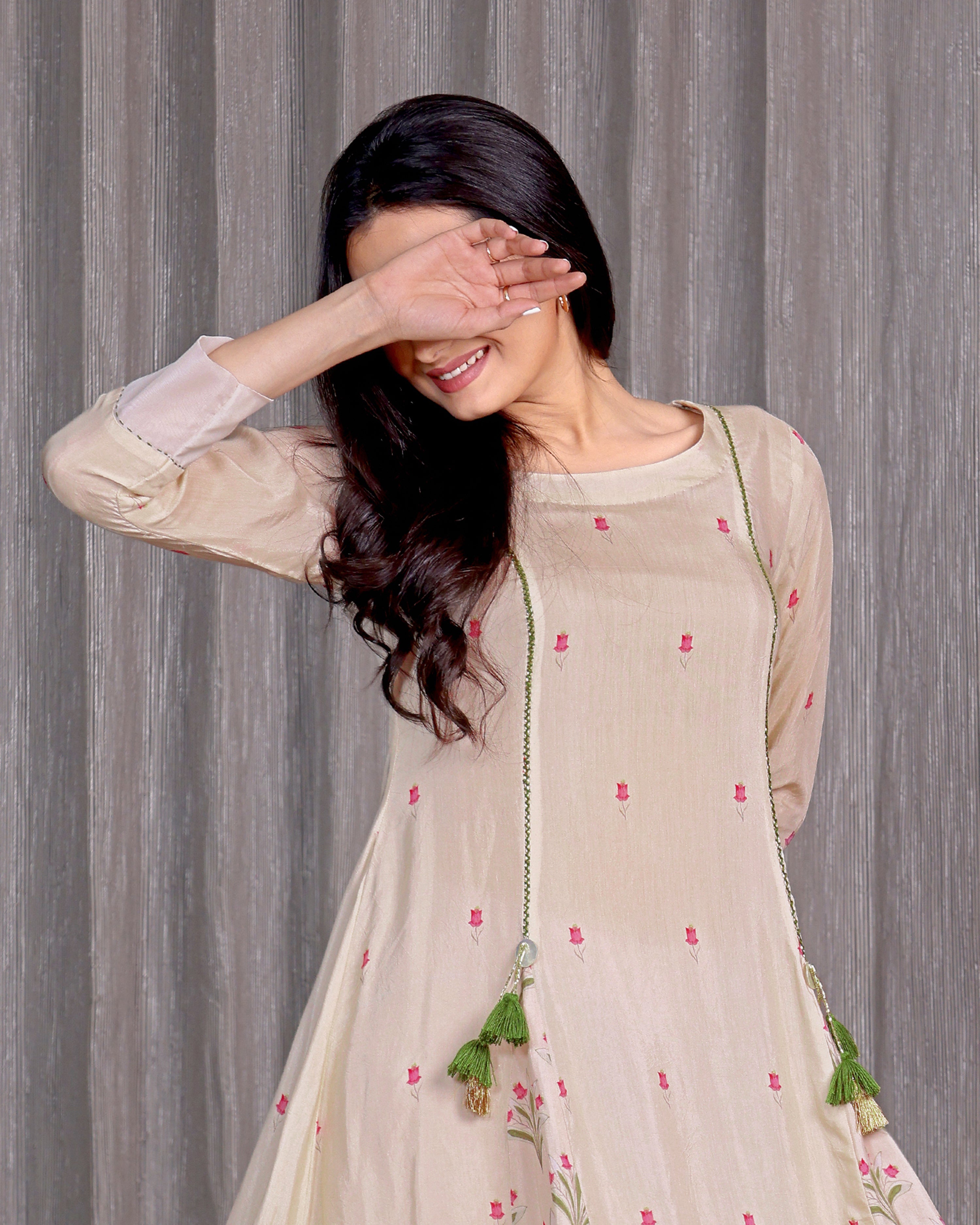 Gulab - Shell White Anarkali Dress