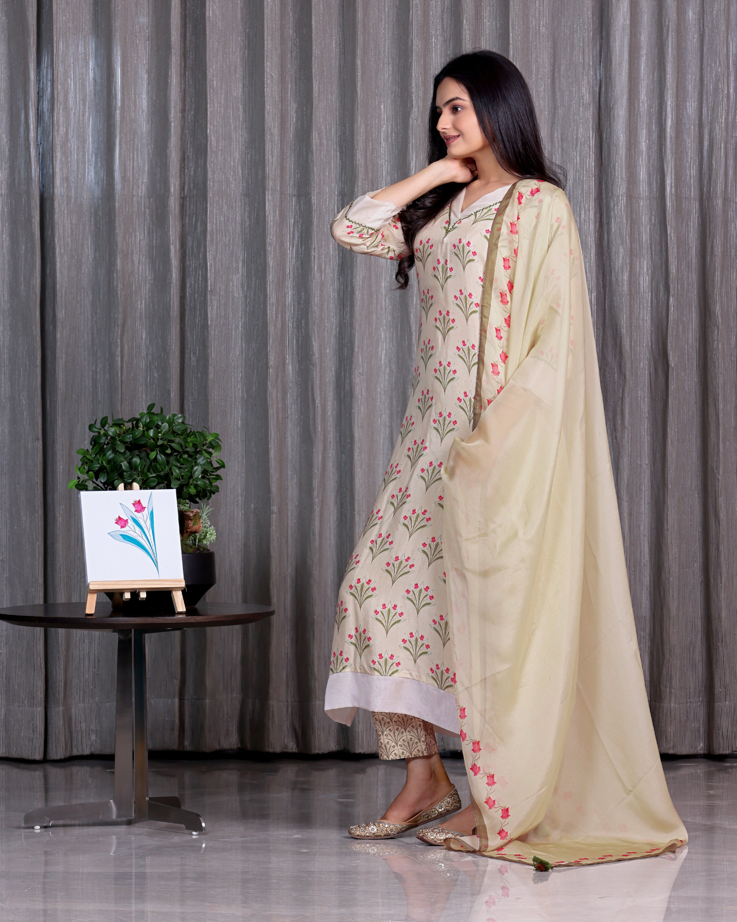 Gulab - Shell White 3 Pcs Set