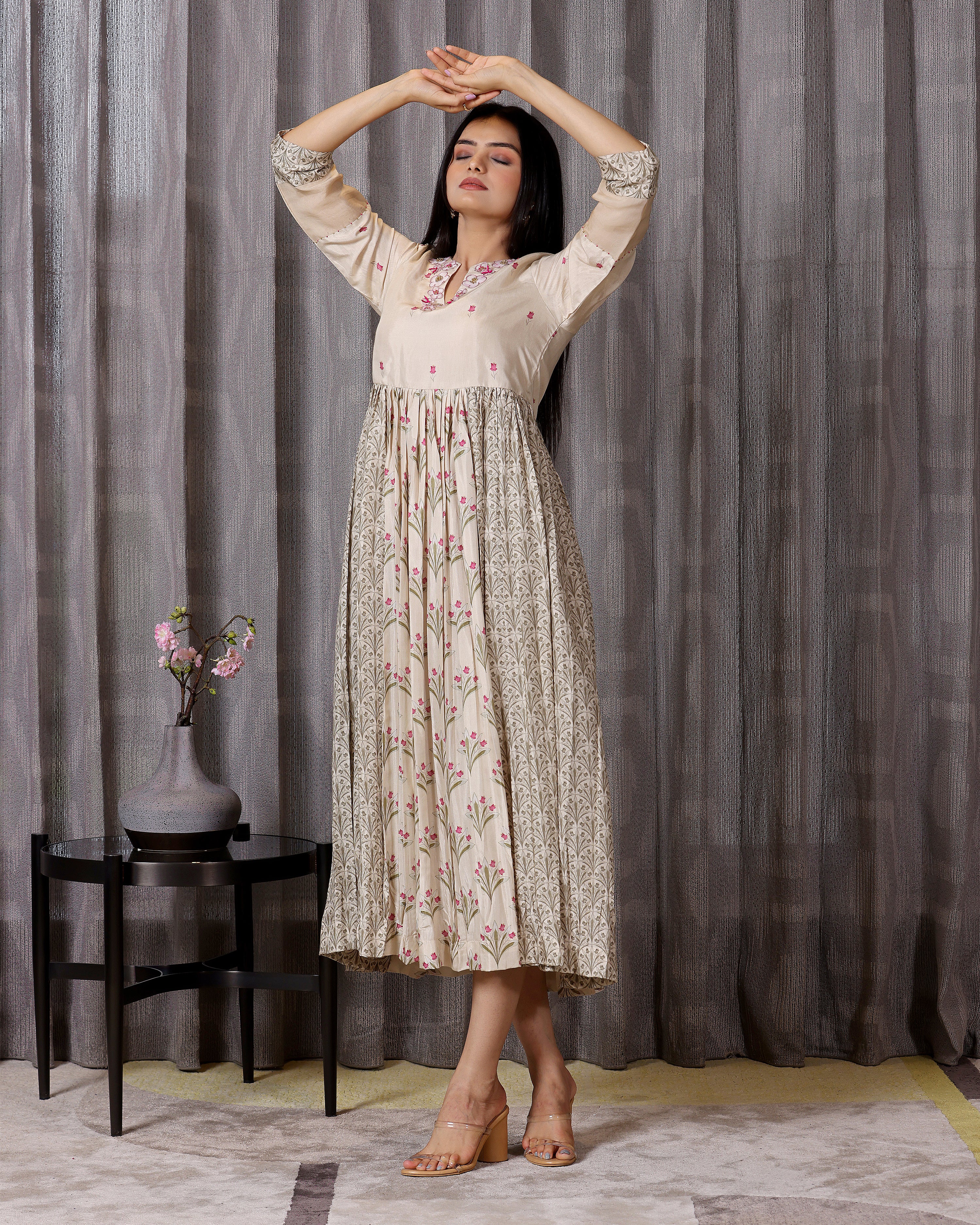 Gulab - Shell White Flared Dress