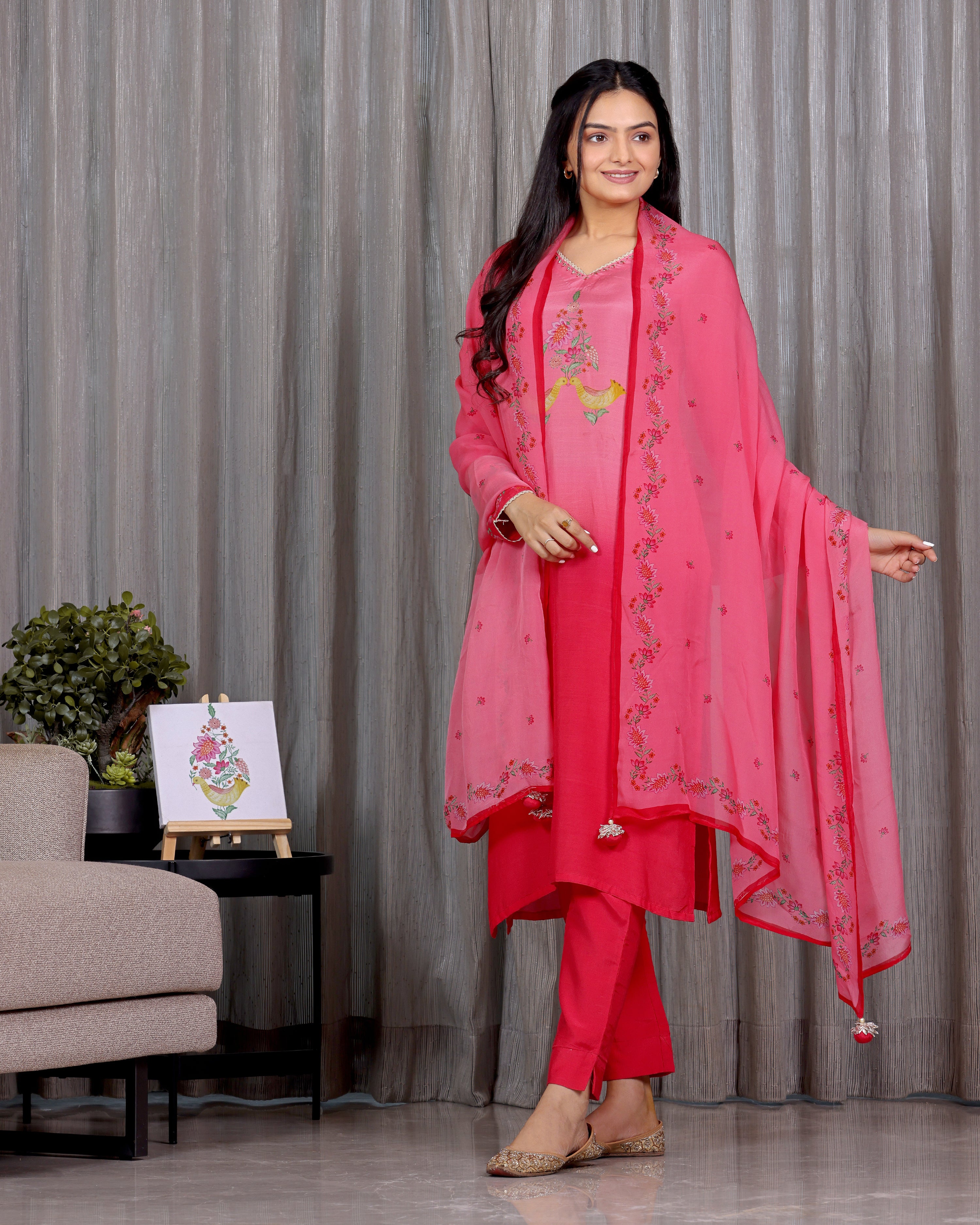Chidiya - Royal Pink 3 Pcs Set