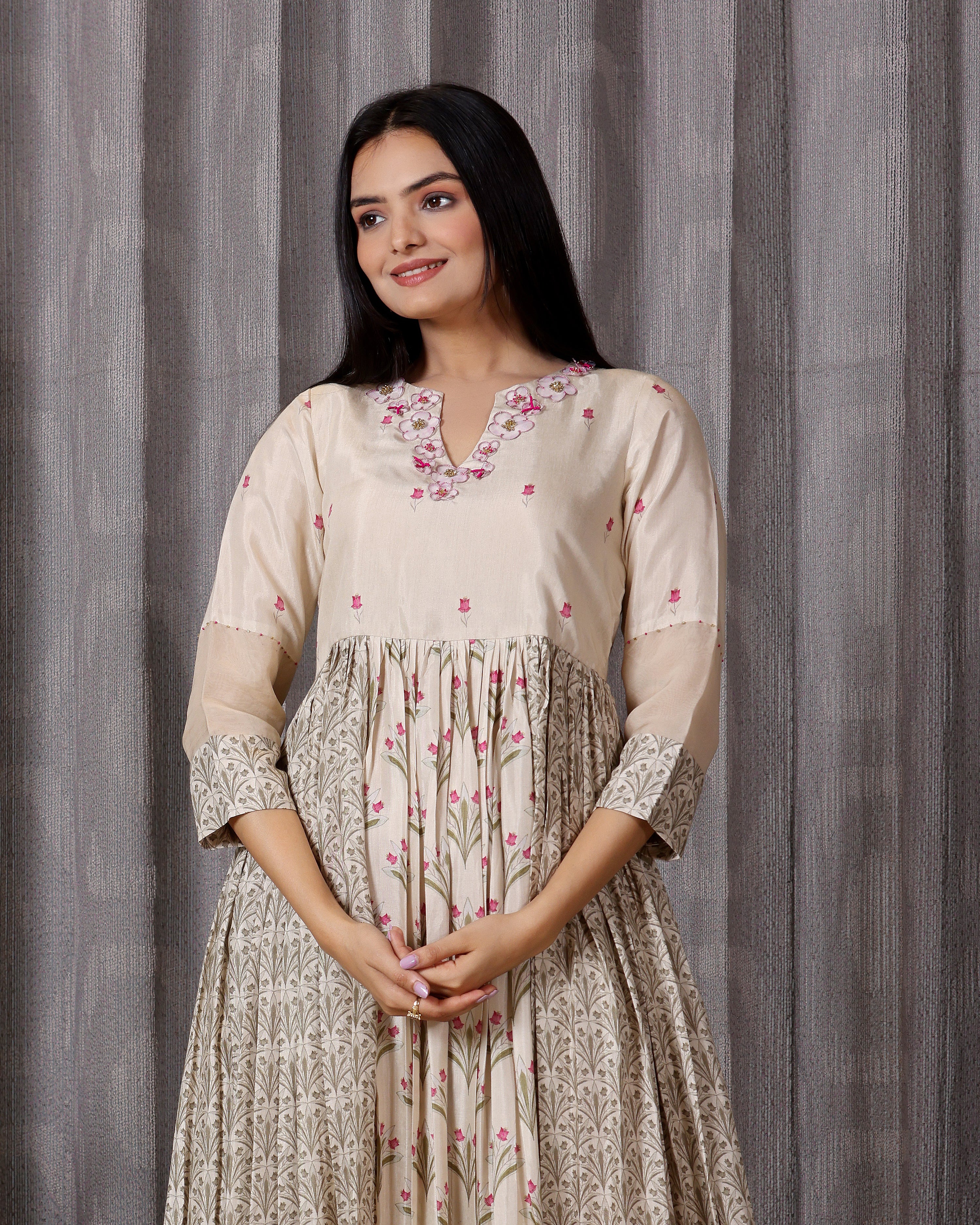 Gulab - Shell White Flared Dress