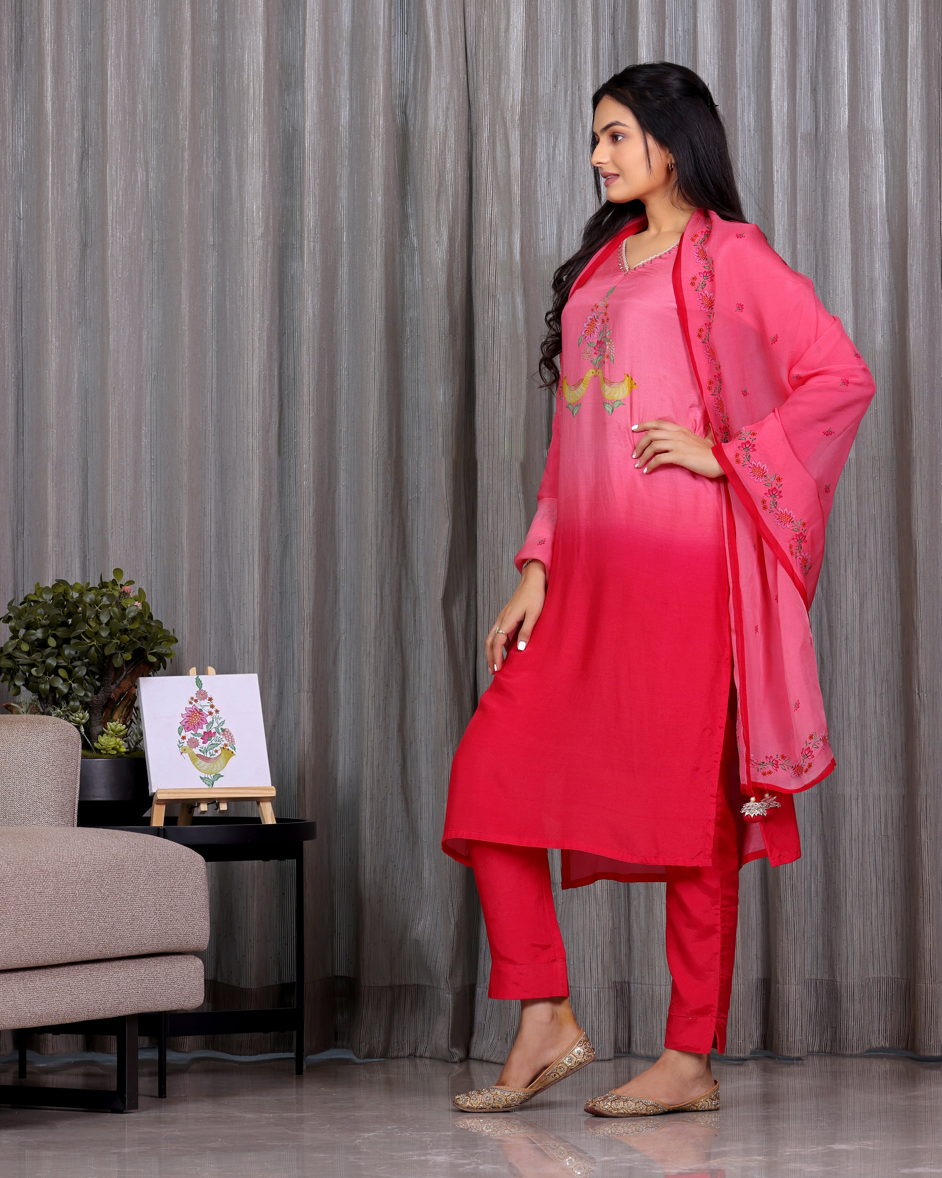 Chidiya - Royal Pink 3 Pcs Set