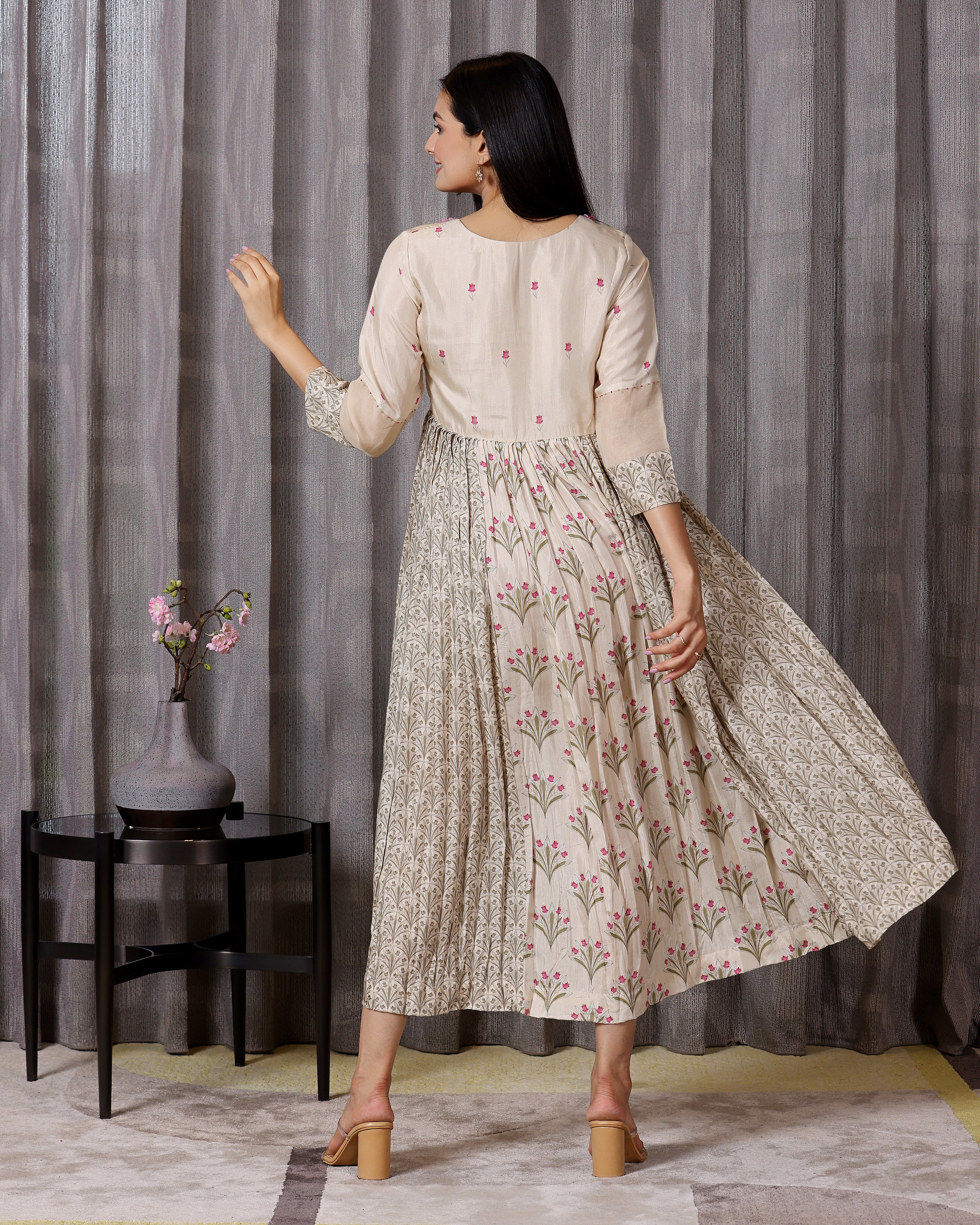 Gulab - Shell White Flared Dress