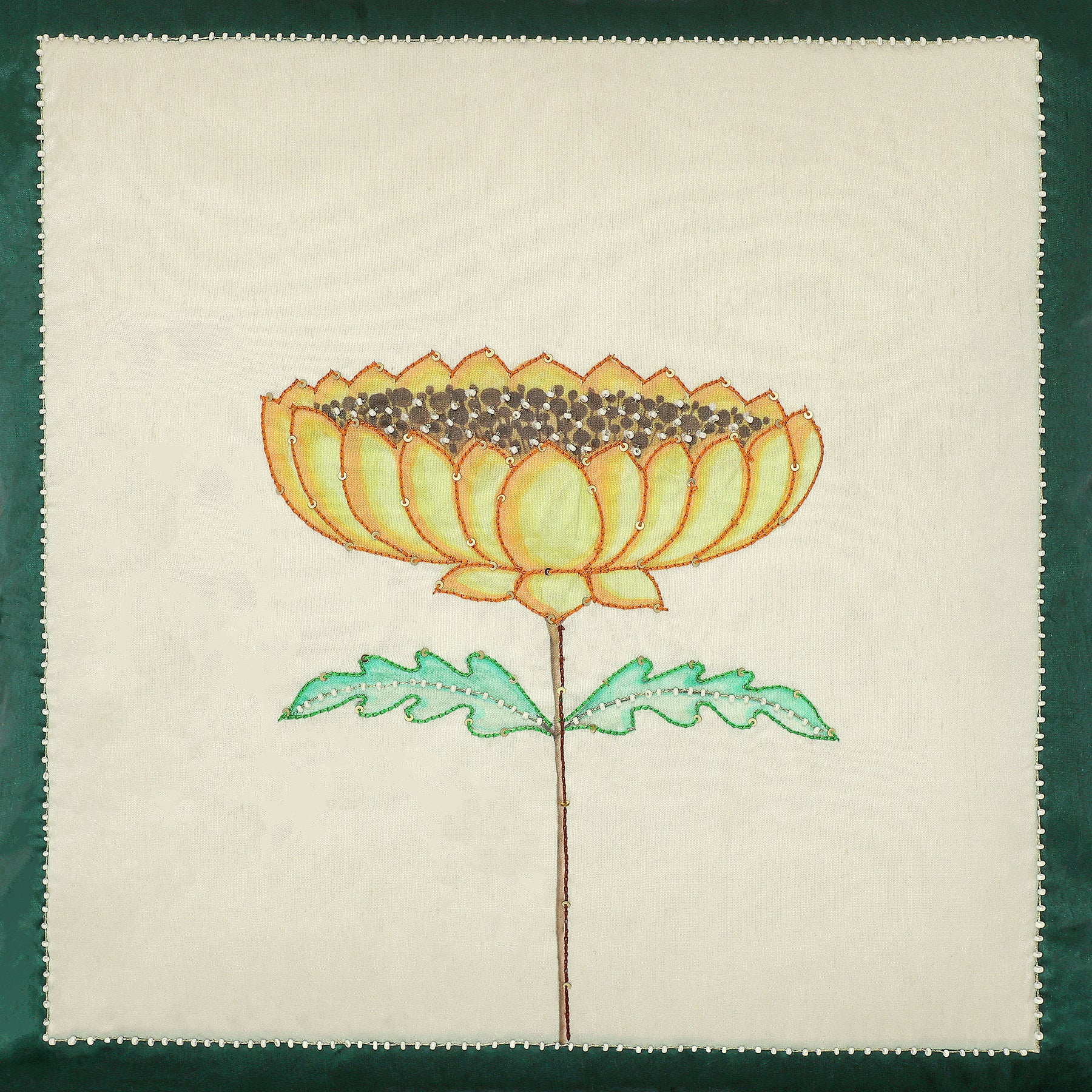 Padma Yellow Silk Cushion