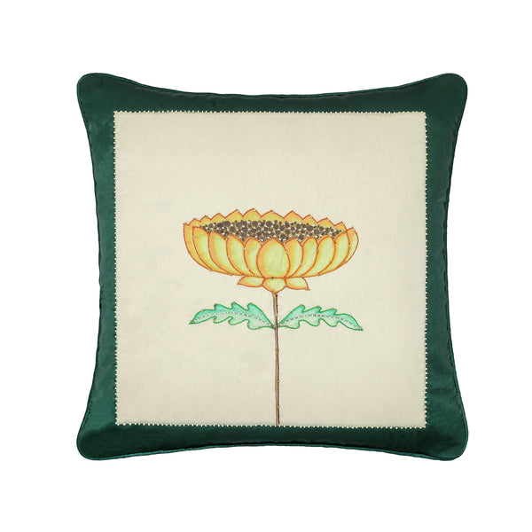 Padma Yellow Silk Cushion