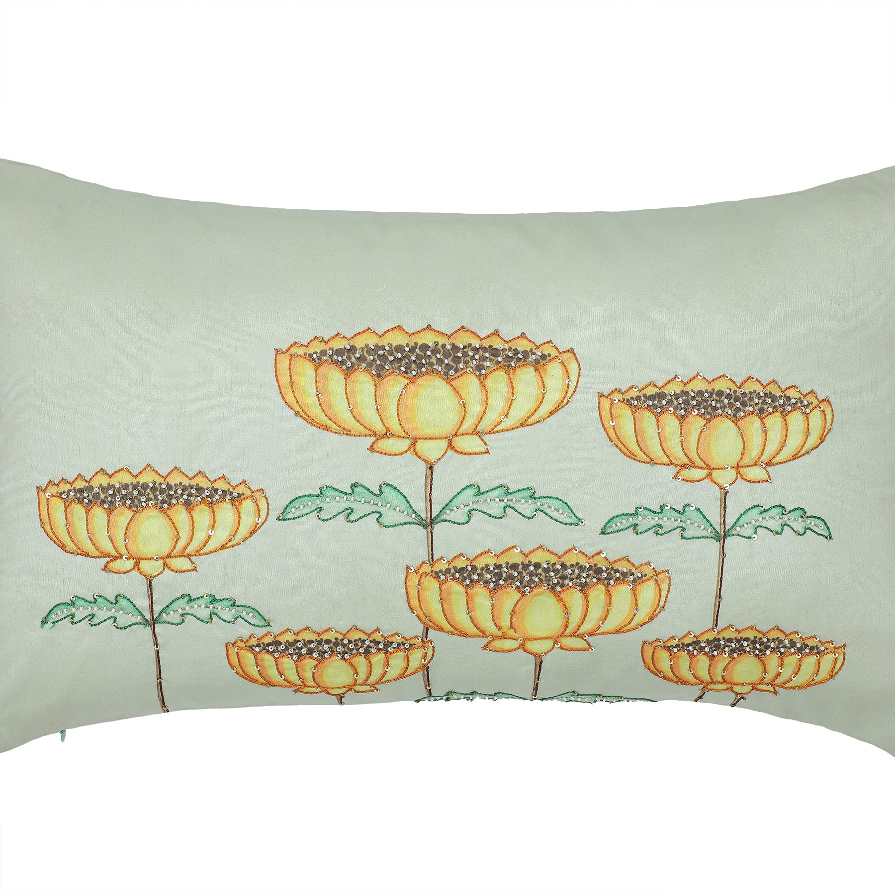 Padma Yellow Silk Cushion