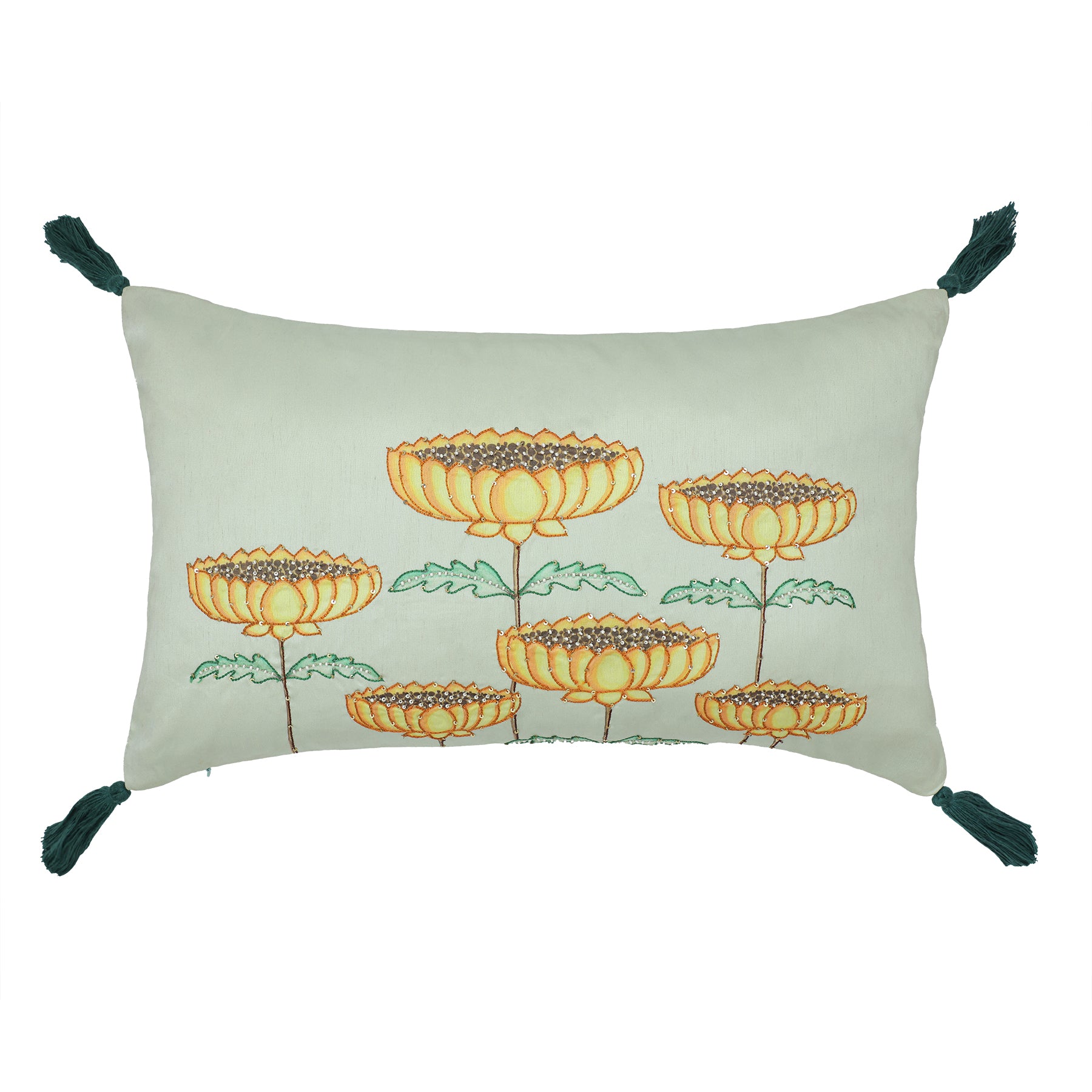 Padma Yellow Silk Cushion