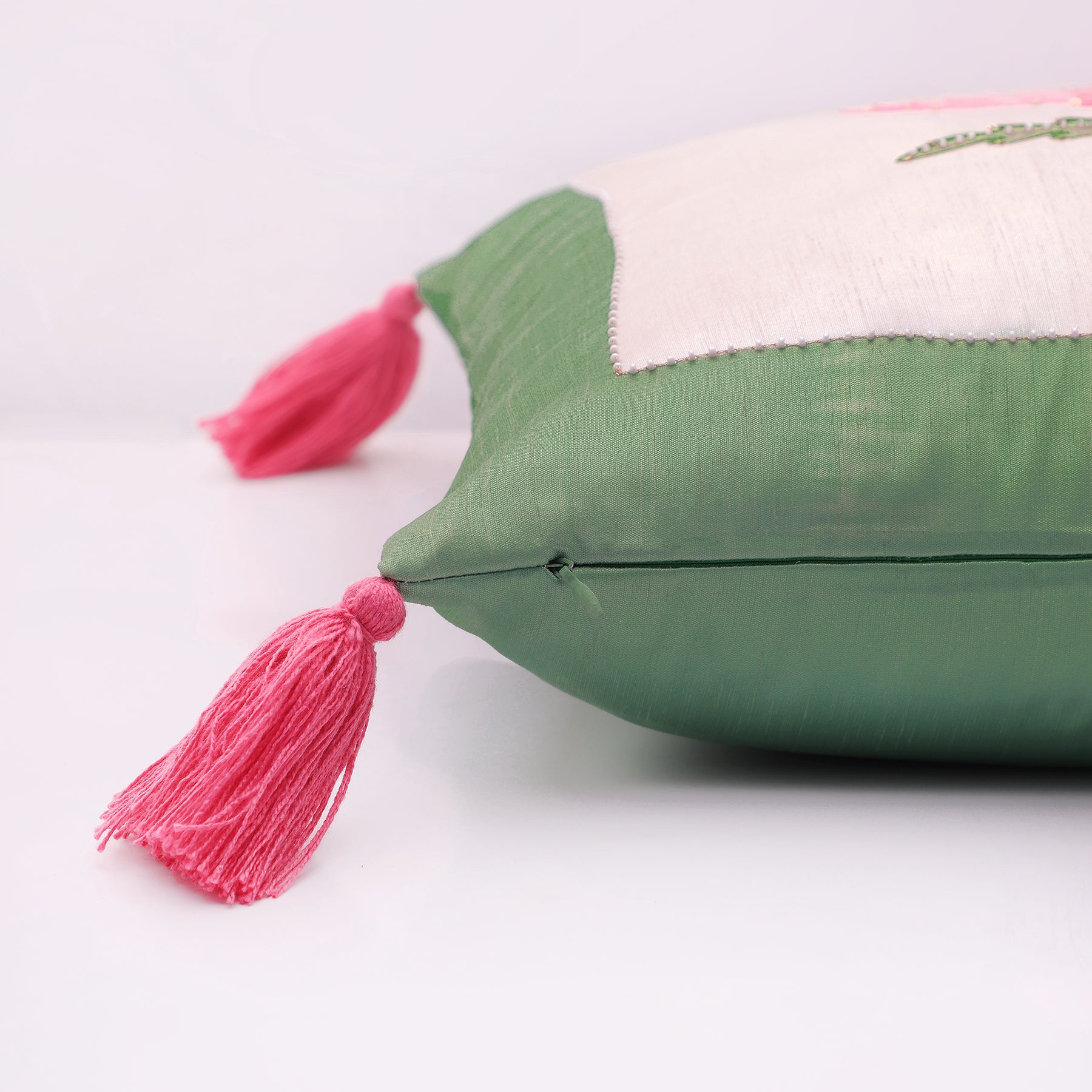 Padma Pink Silk Cushion