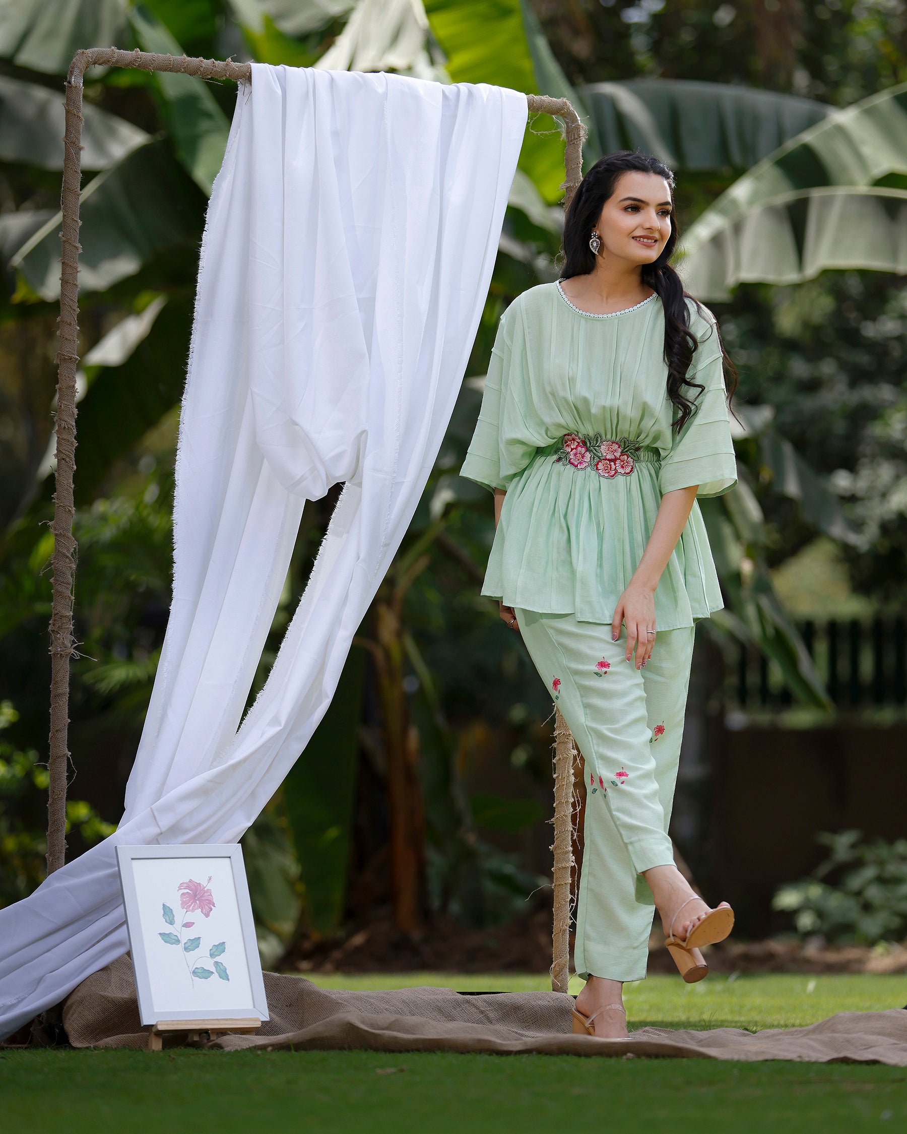 Mint Green Embroidered Co-ord Set