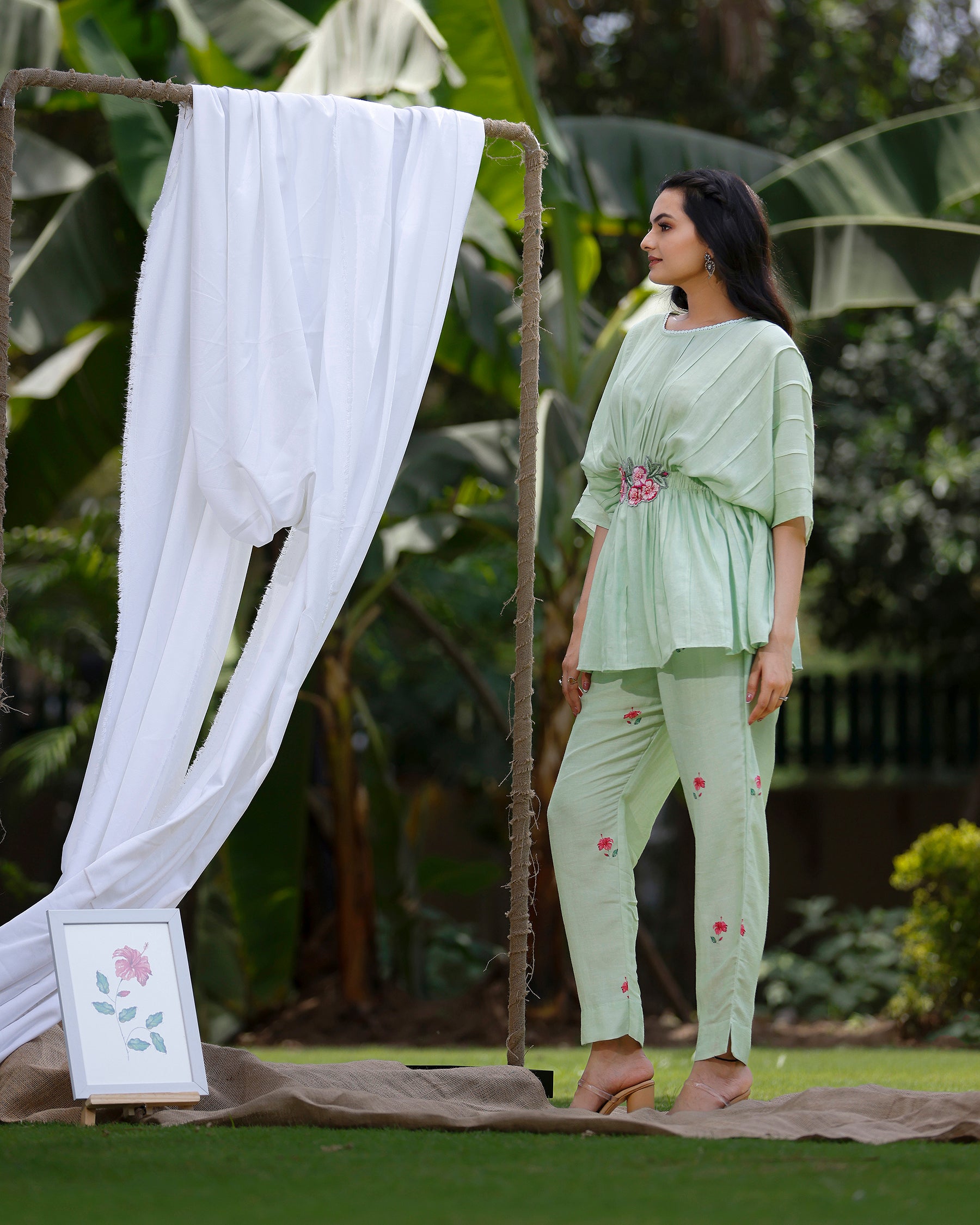 Mint Green Embroidered Co-ord Set
