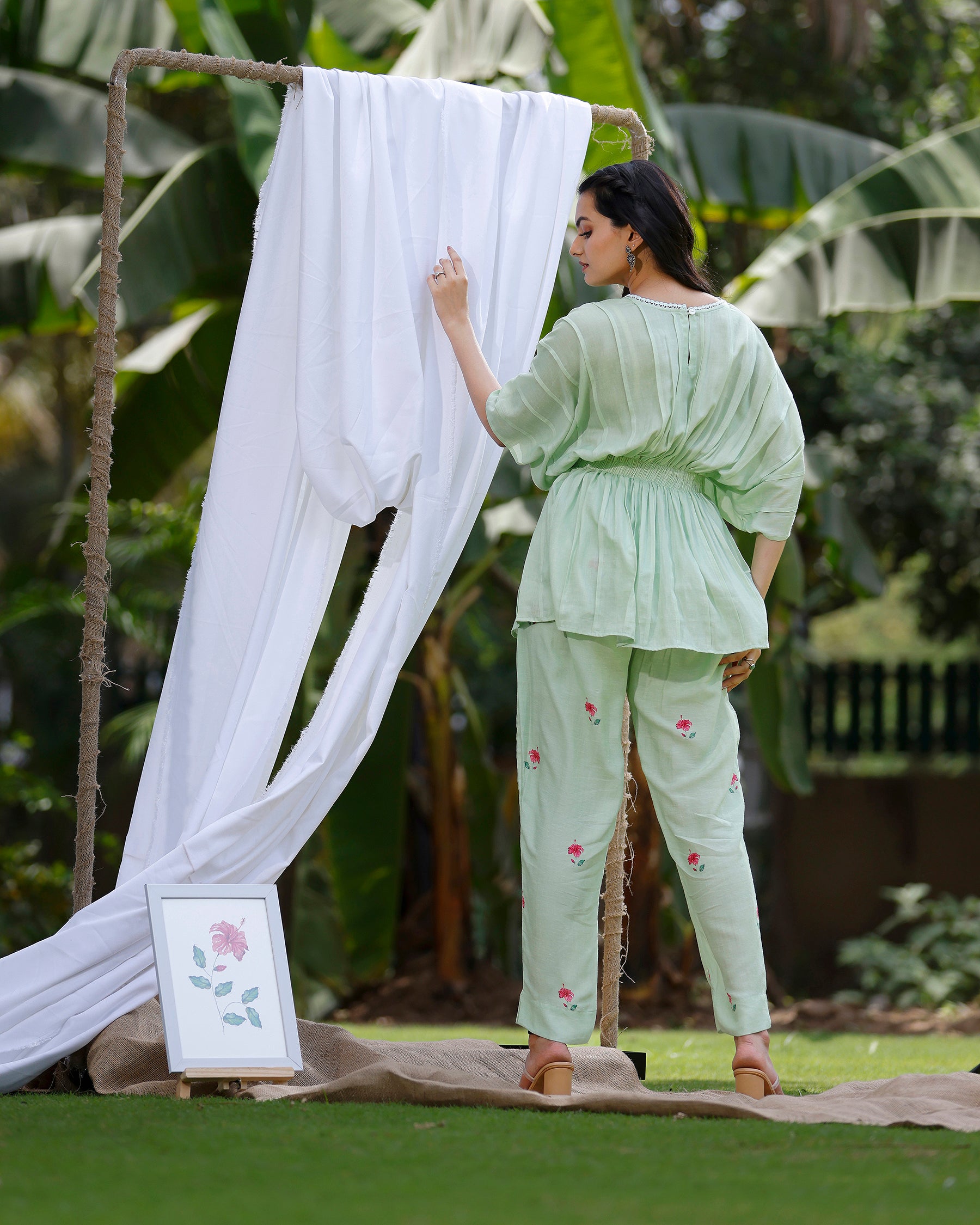 Mint Green Embroidered Co-ord Set